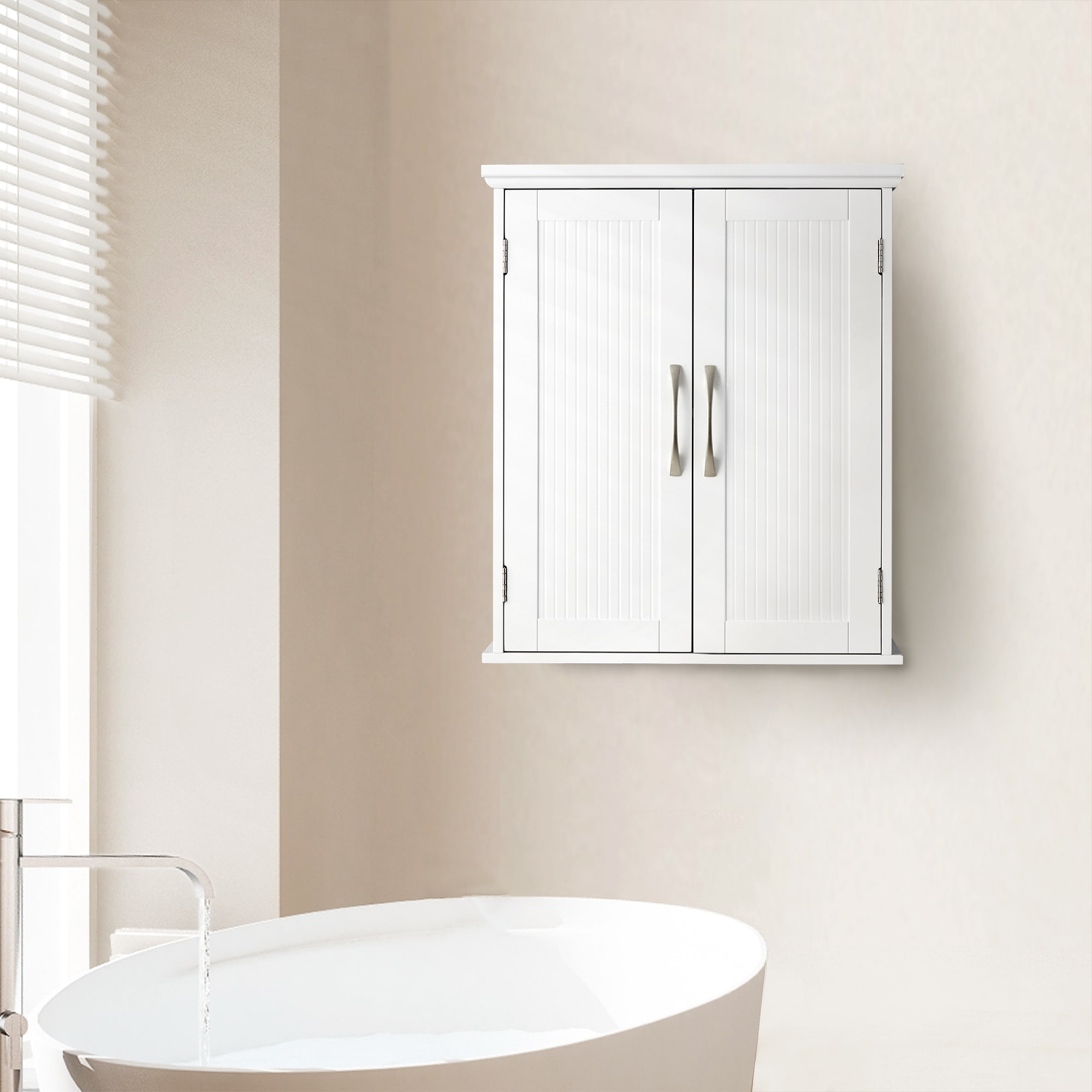 Teamson Home Newport 20in x 24in x 7in White Bathroom Wall