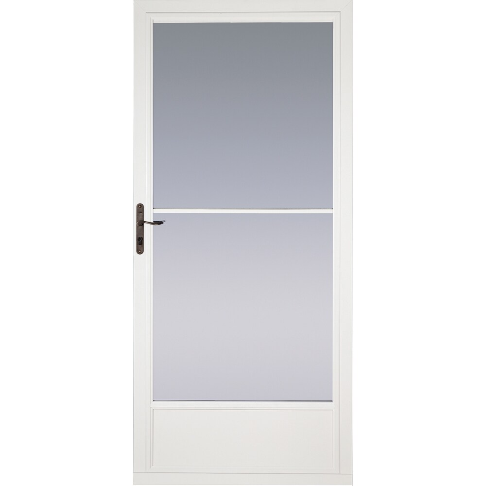 Pella 36-in X 81-in White Mid-view Retractable Screen Aluminum Storm ...