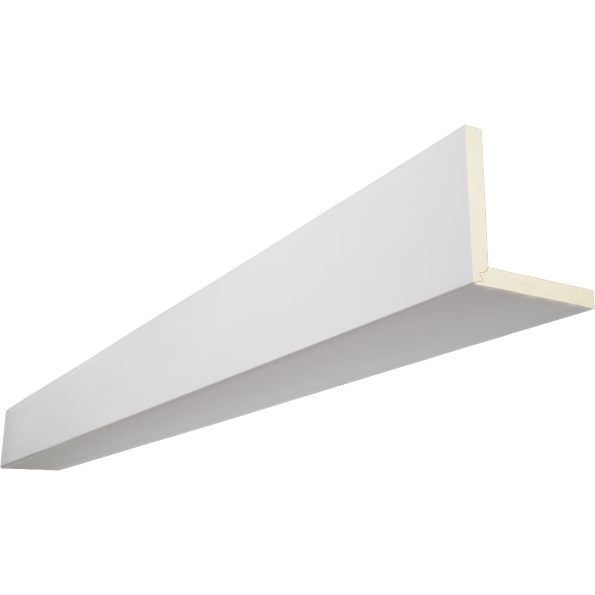 Ekena Millwork BMSM2C0120X040X168UN 1-in x 12-in x 14-ft Factory Prepped, Ready for Paint Unfinished Urethane L-Shaped Decorative Beam
