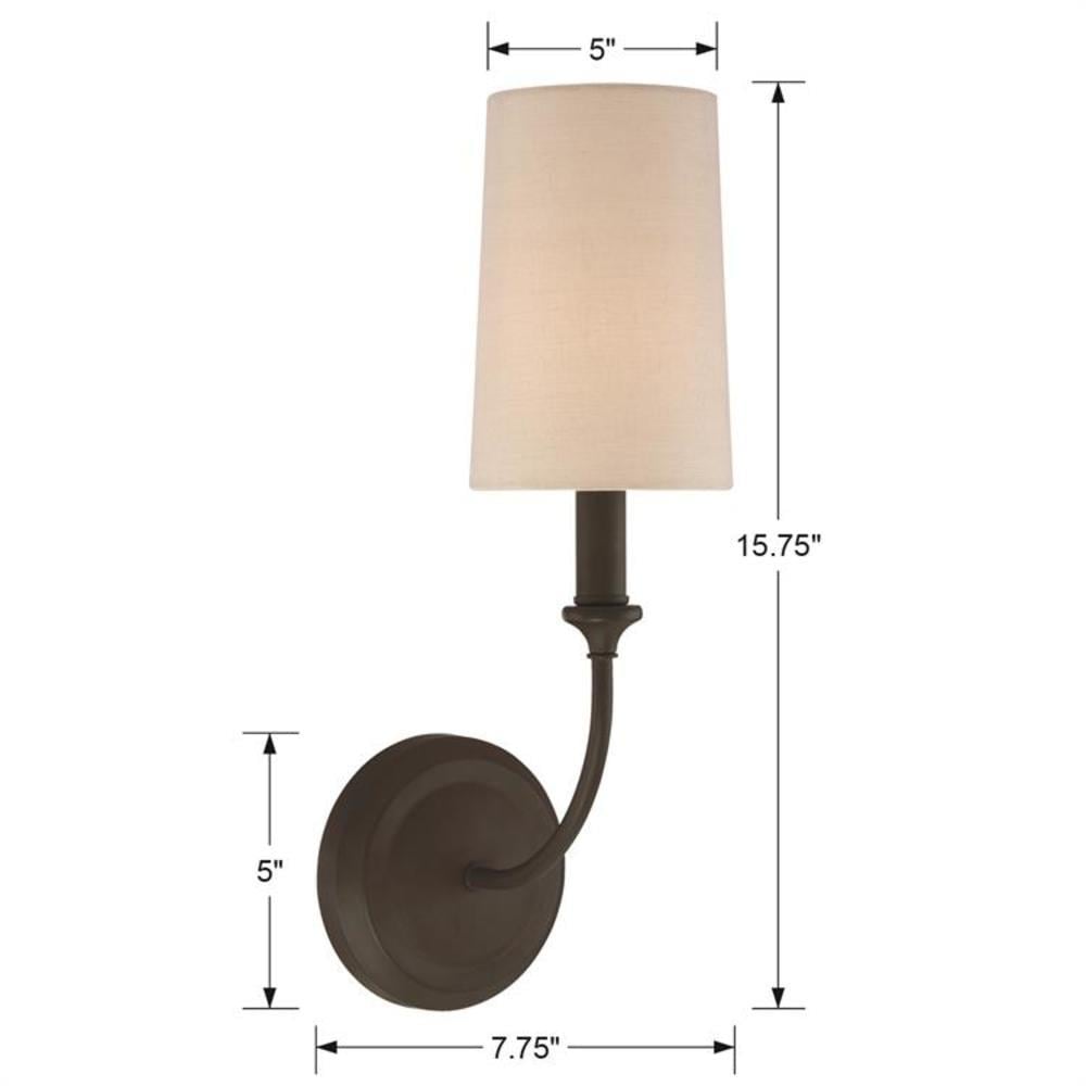 Sylvan Dark Bronze Dimmable Wall Sconce with Ivory Silk Shade