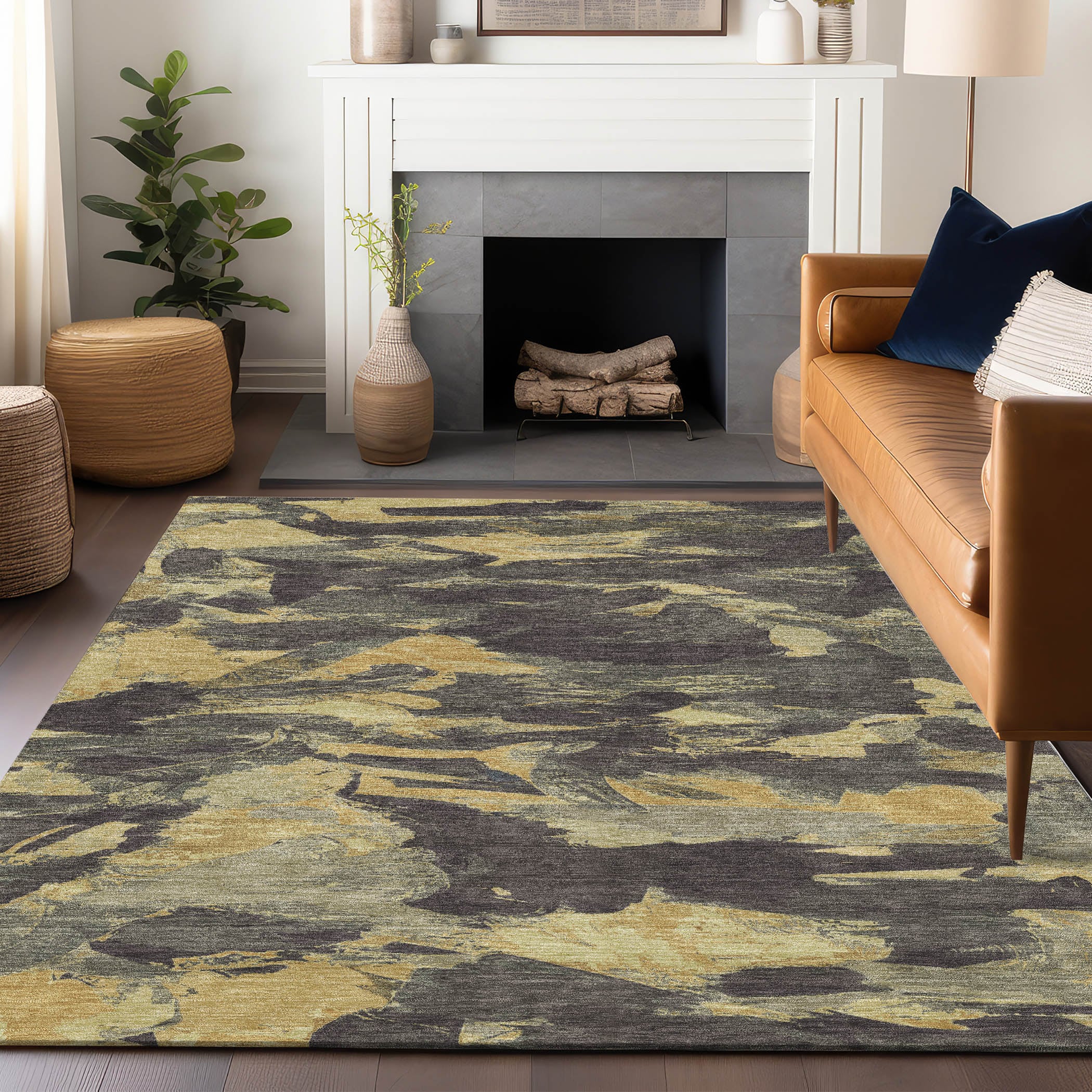 Addison Rugs ACN1344CC8X10 Chantille ACN1344CC 8 x 10 (ft) Polyester Charcoal Rectangular Indoor/Outdoor Geometric Machine washable Area rug