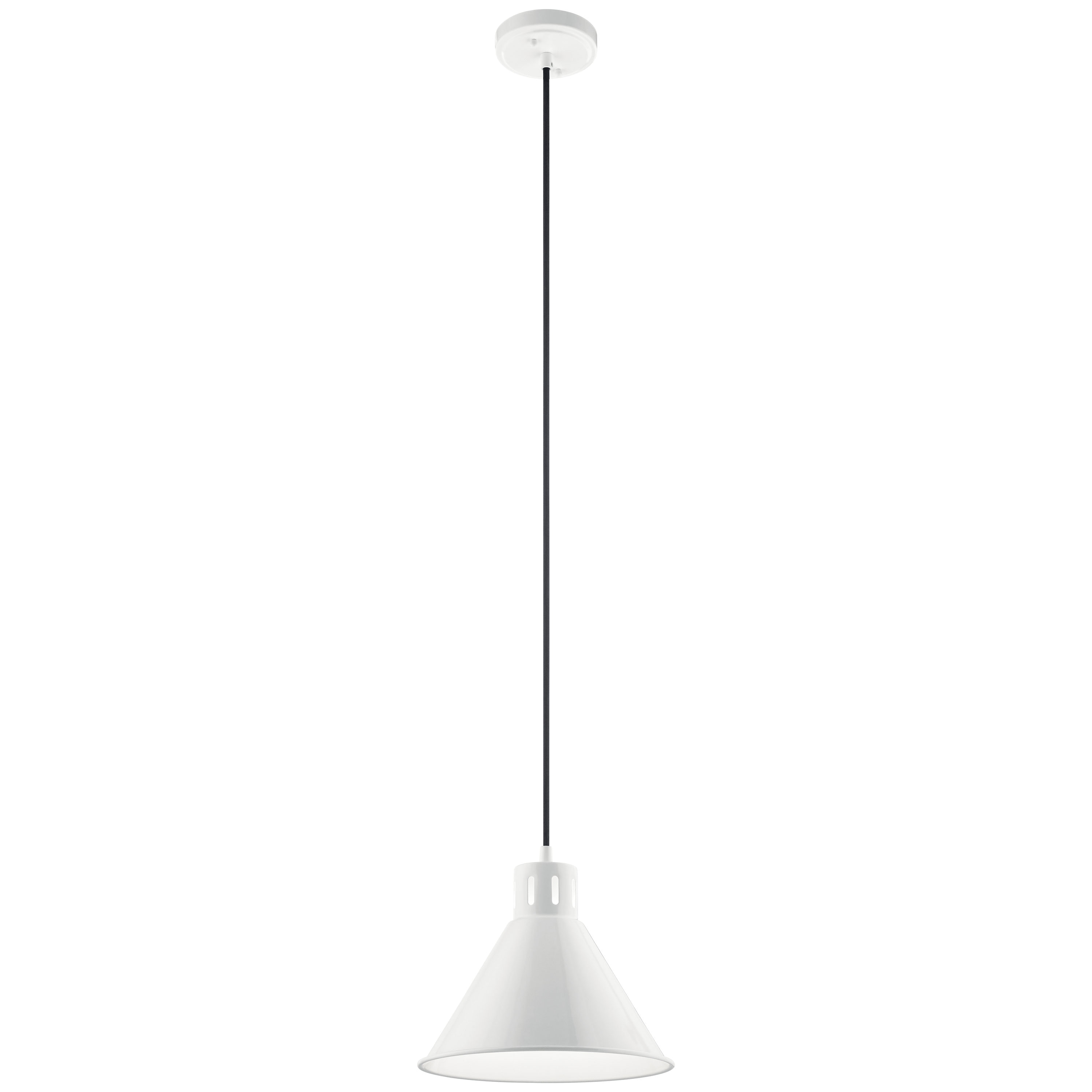 Kichler Zailey White Modern/Contemporary Dome Pendant Light in the ...