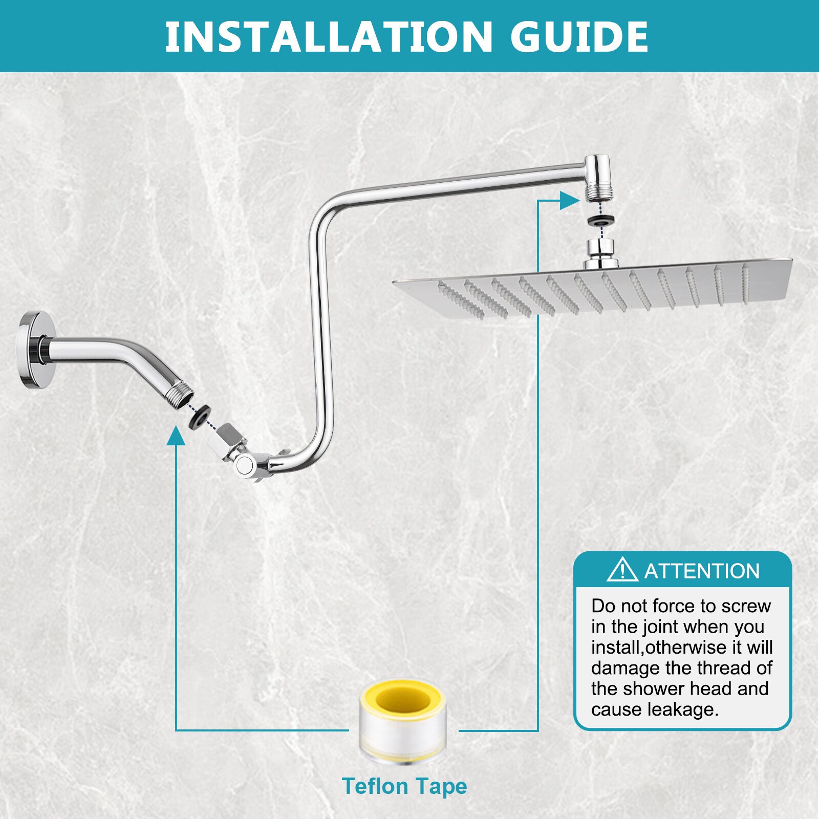 UCLIMAA UCPAUL00362CH Fixed-Showerhead - View #4