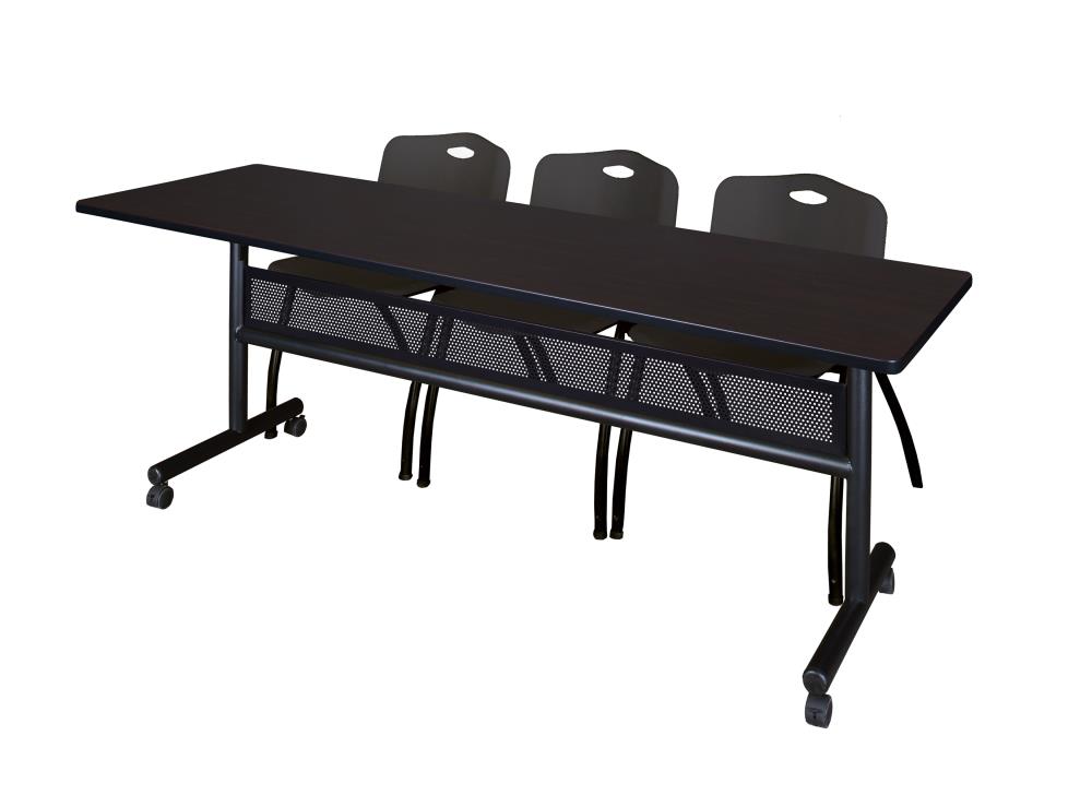 Regency MKFTM8424MW47BK Training Brown 4-Person Training Table (84-in W x 29-in H)