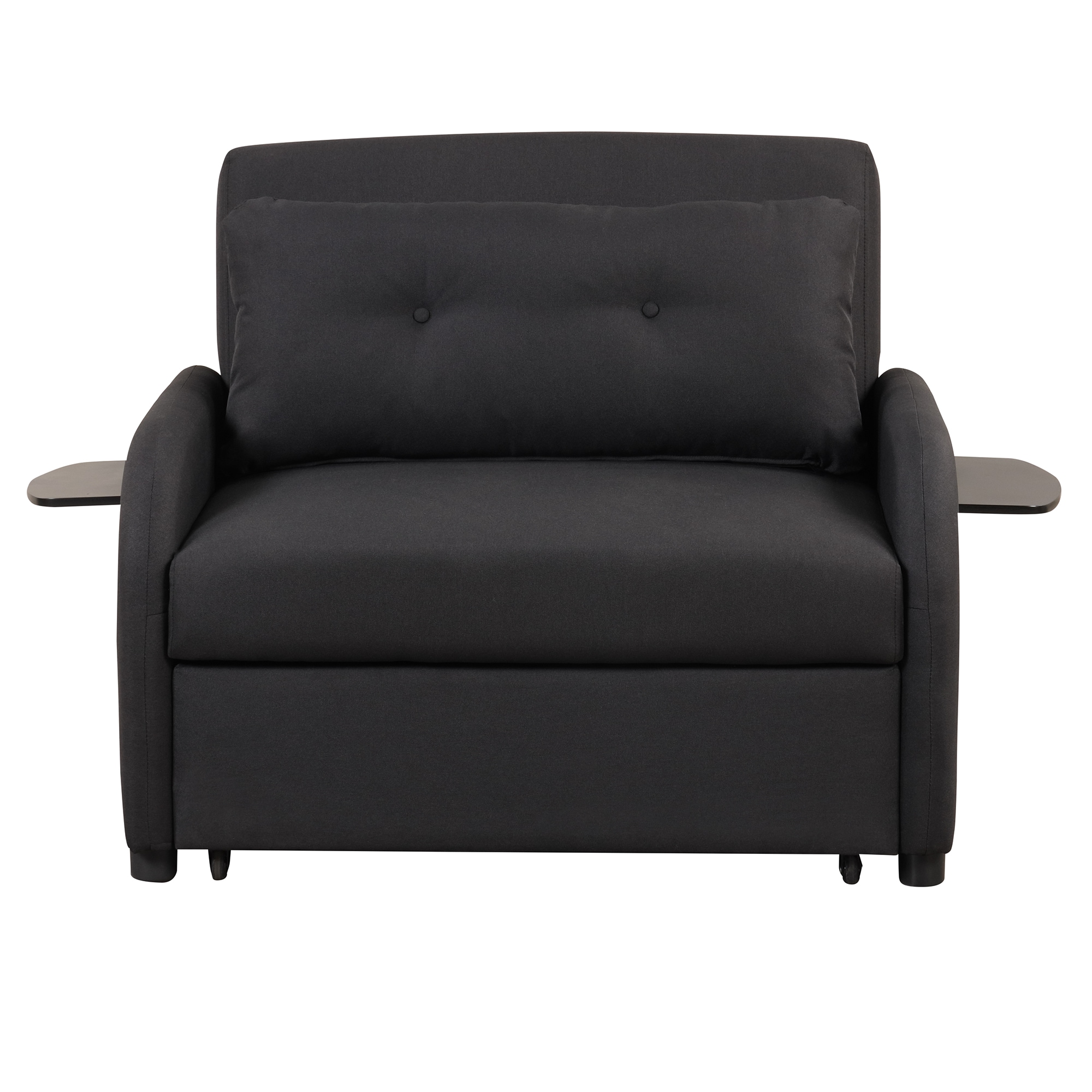 Mondawe Black Linen Upholstered Powered Reclining Recliner at Lowes.com