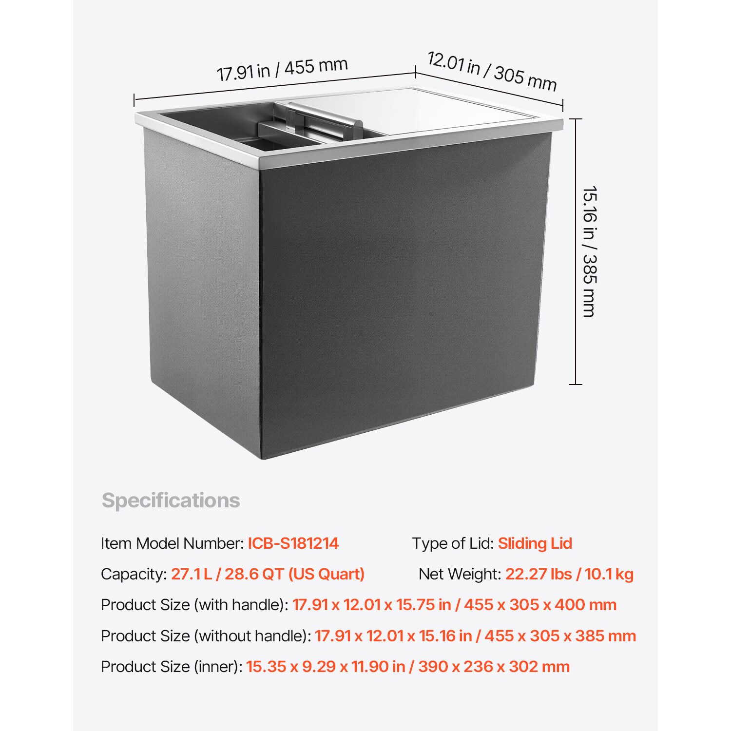 VEVOR SCQRSCBC201B07269V0 Ice-Buckets - View #7