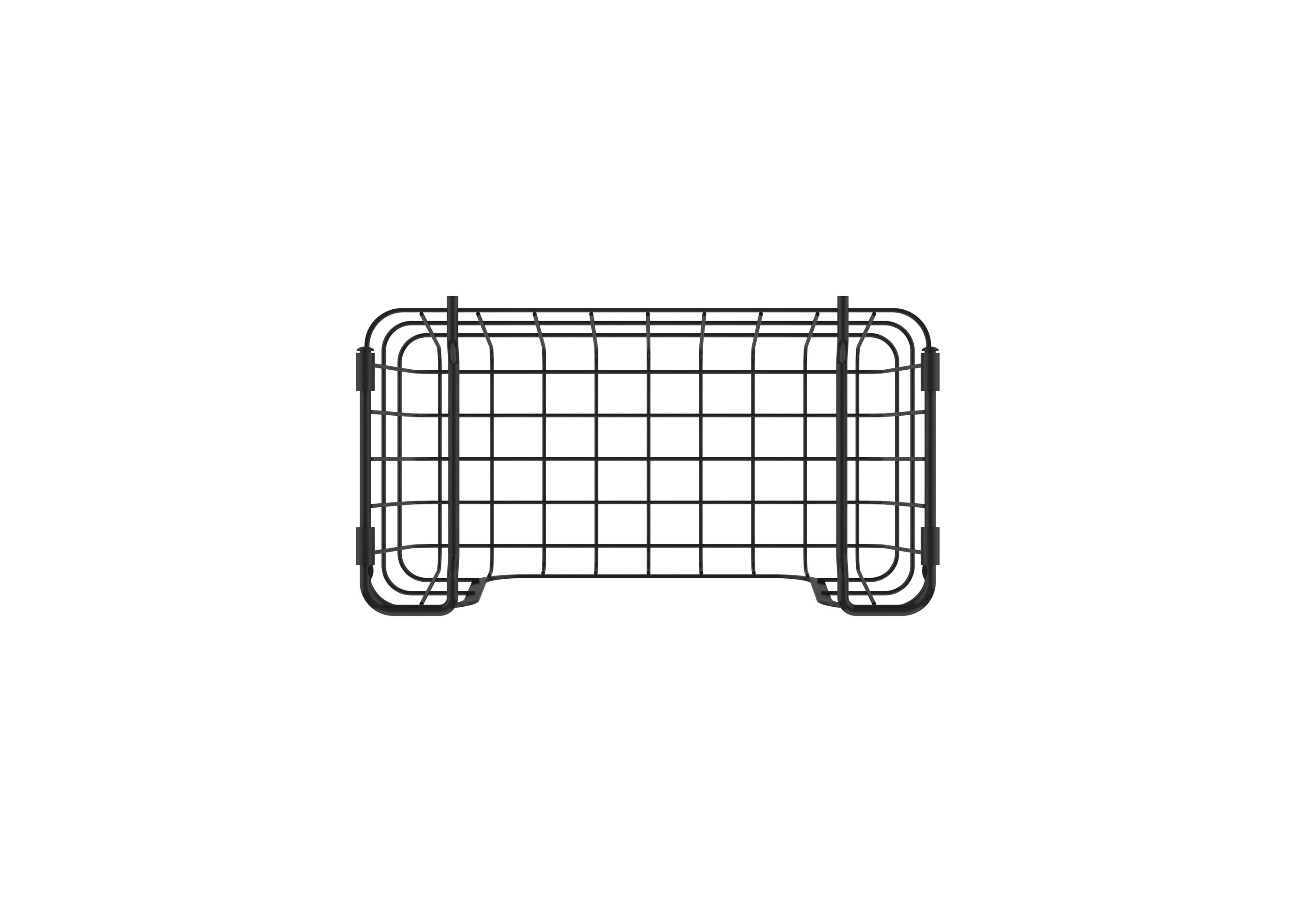 Modern Black Metal Wire 3-Piece Stackable Storage Basket Set