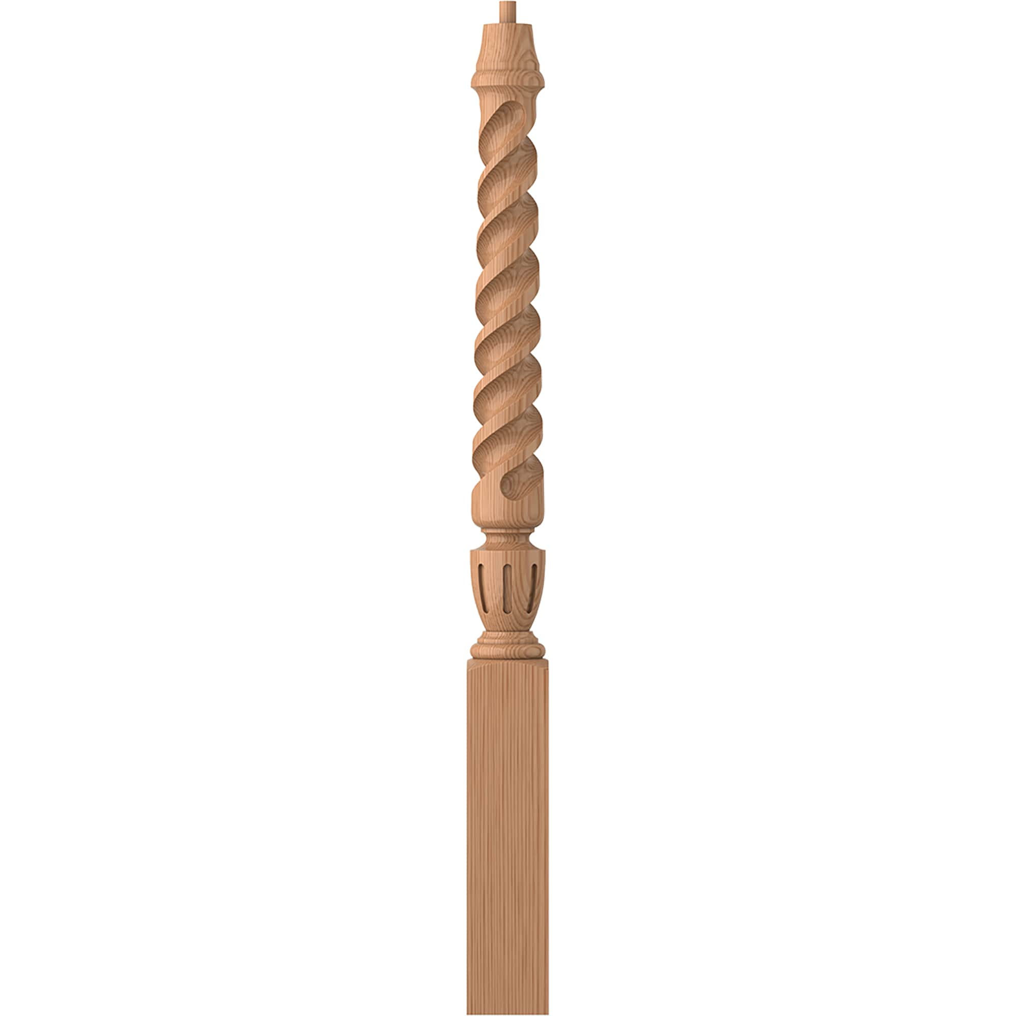 L.J. Smith Stair Systems LJT-3010-AL Regent 3.5-in x 43-in Unfinished Alder Starting Stair Newel Post