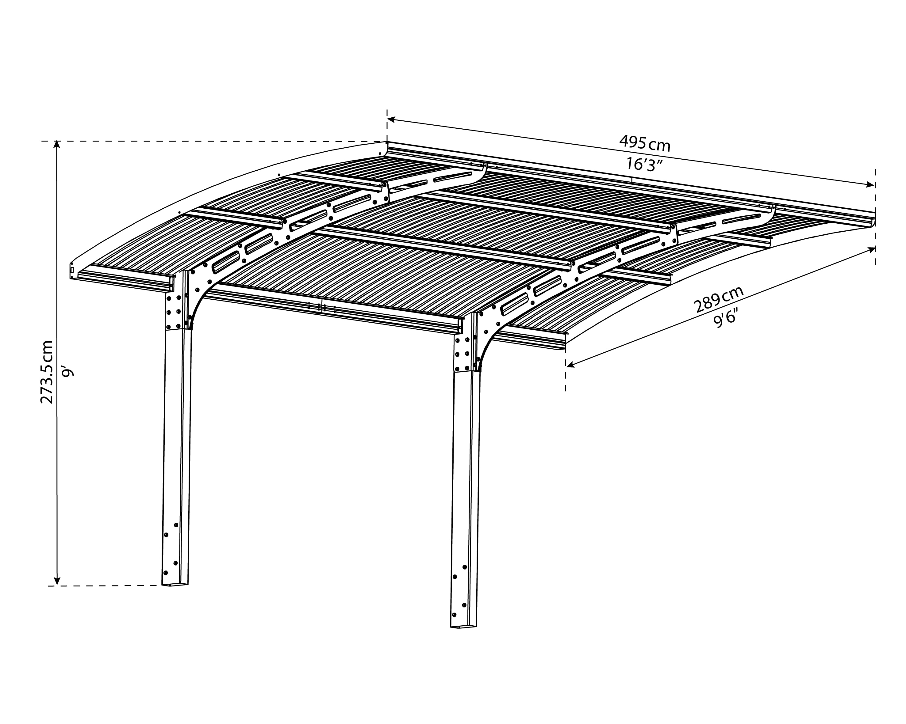 Canopia by Palram 10-ft W x 16-ft L x 7.11-ft H Gray Frame and Bronze Roof  Panels Aluminum Carport in the Carports department at