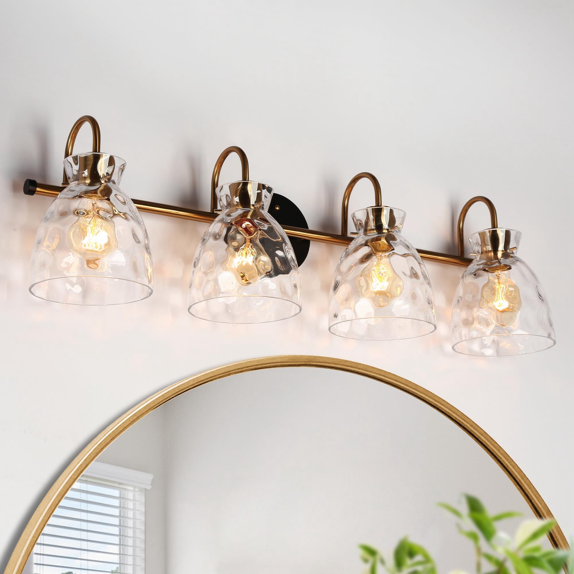 Uolfin YAIIRI-LWS281W4-Y8 31.5-in 4 -Light Matte Black Modern/contemporary Vanity light