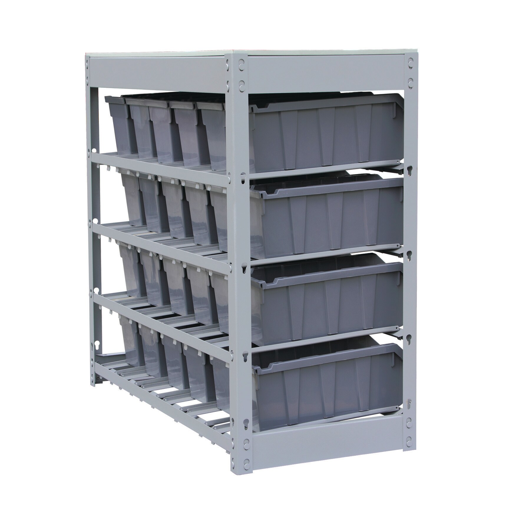 KING'S RACK Storage Bin Rack System Steel Heavy Duty 4-Tier Utility Shelving  Unit (33-in W x 15-in D x 36-in H), Gray in the Freestanding Shelving Units  department at