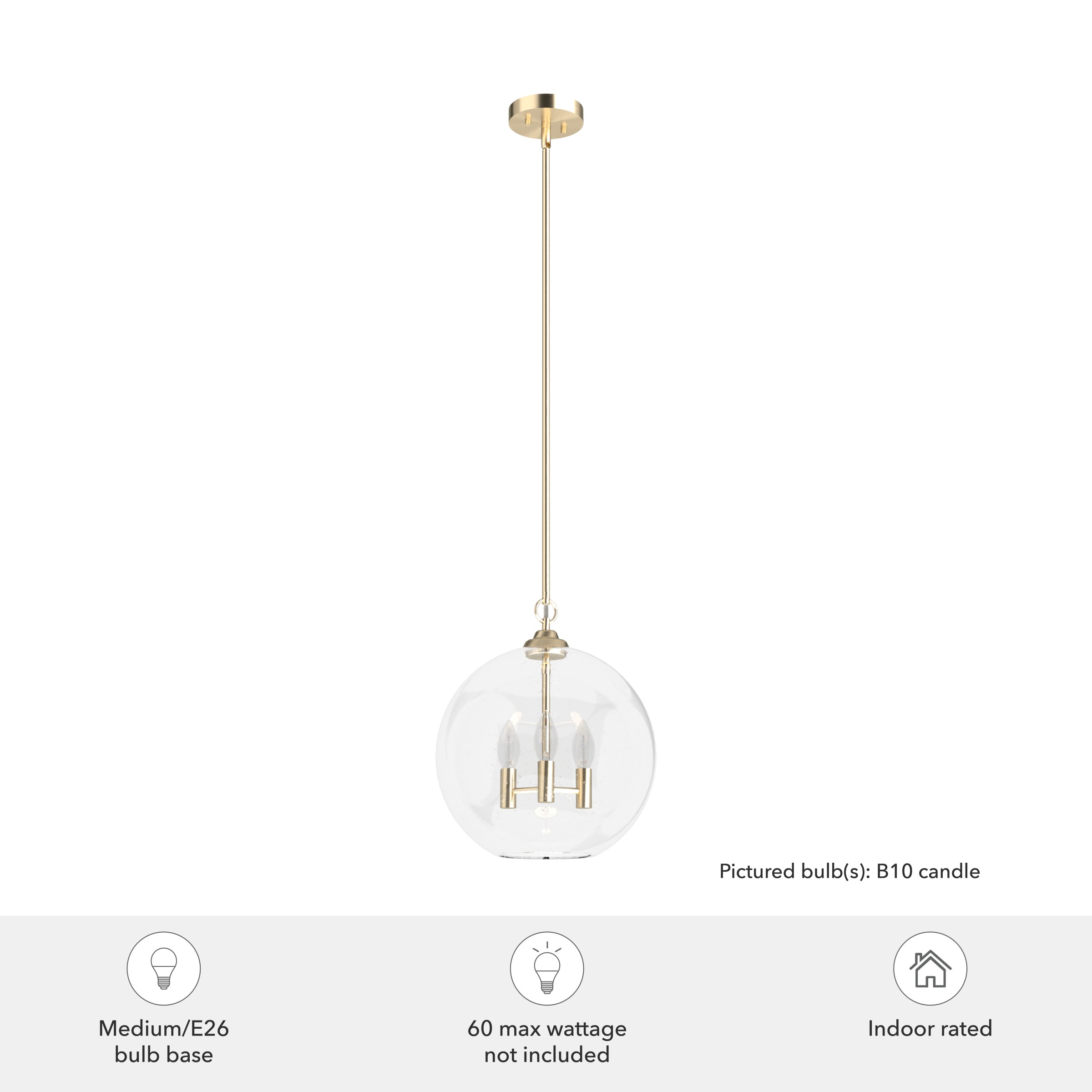 Alturas Gold Glass Globe Pendant Light
