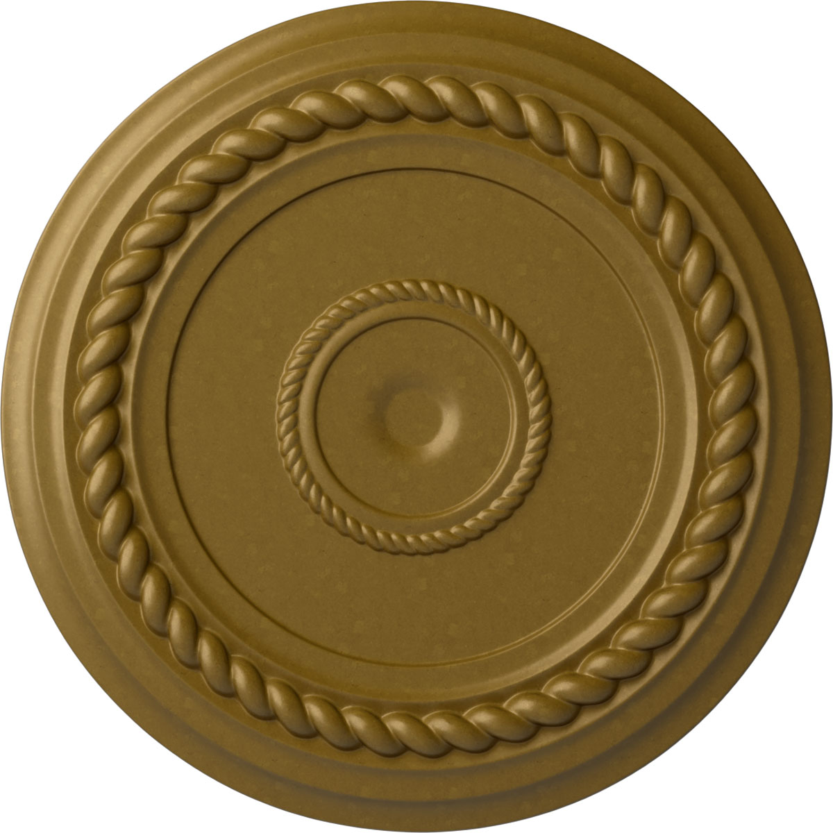 Ekena Millwork CM18ALGLS Alexandria Rope 19.625-in W x 19.625-in L Painted Gold Polyurethane Whole Ceiling Medallion