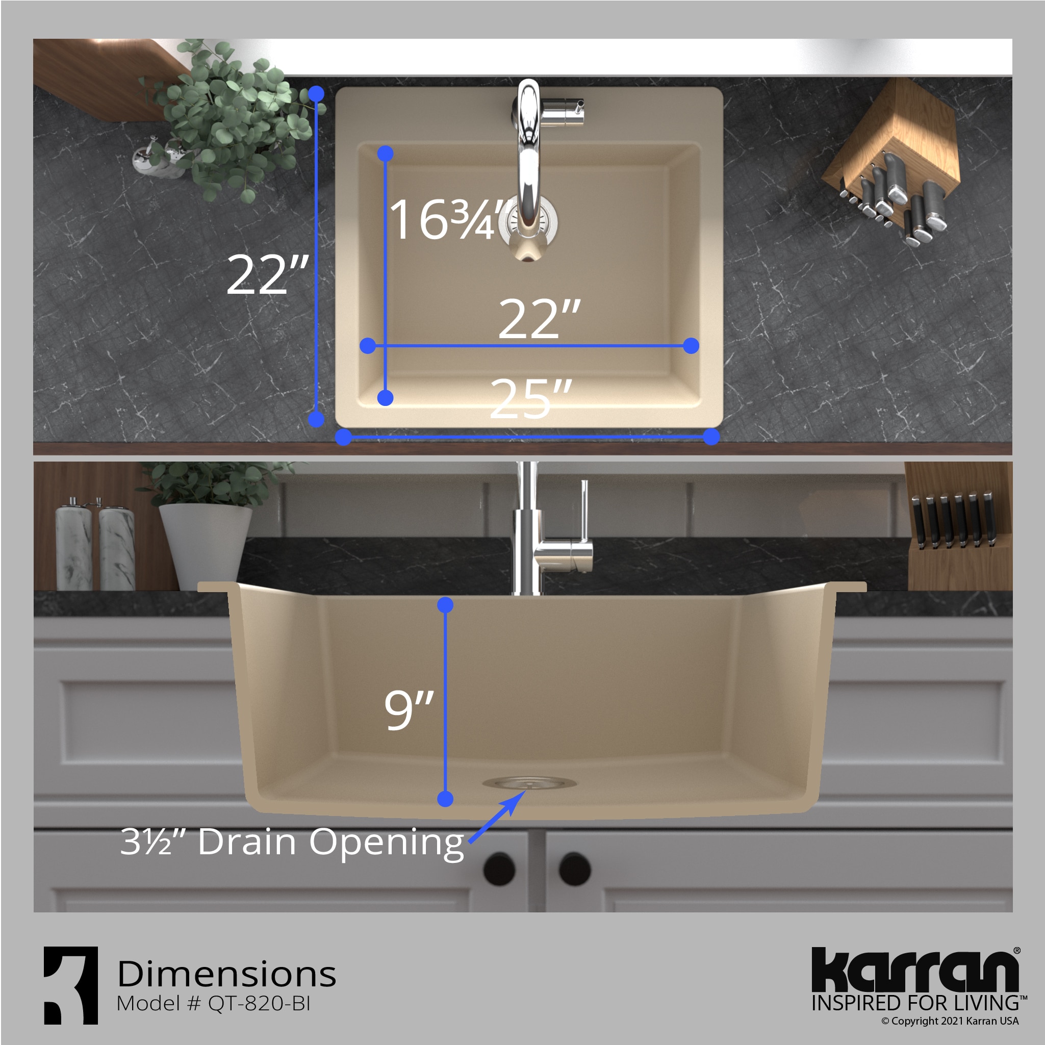 Karran QT-820-BI-PK1 Kitchen-Sinks - View #9