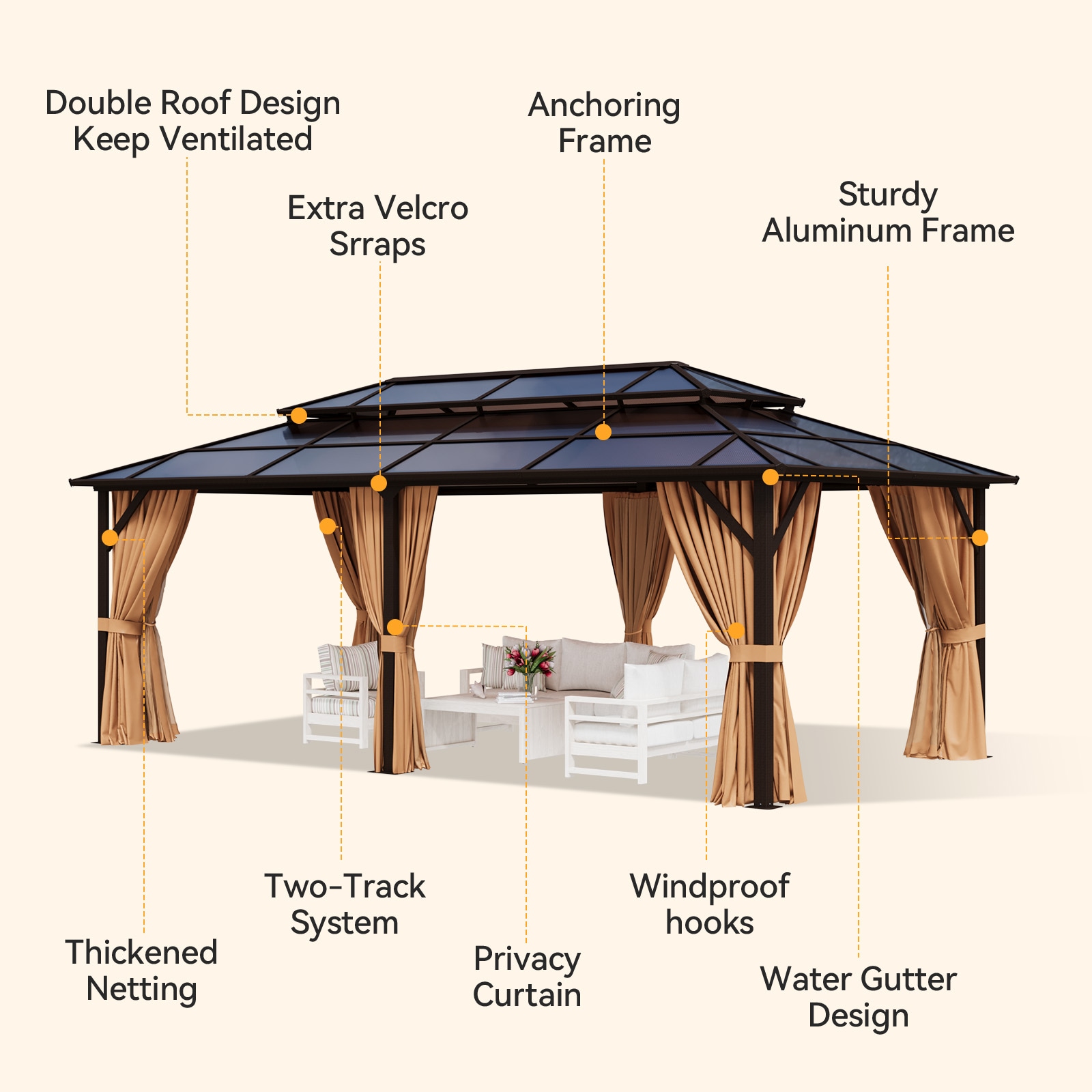 Bapipro BPGB11B44 Wood-Resin-Gazebos - View #7