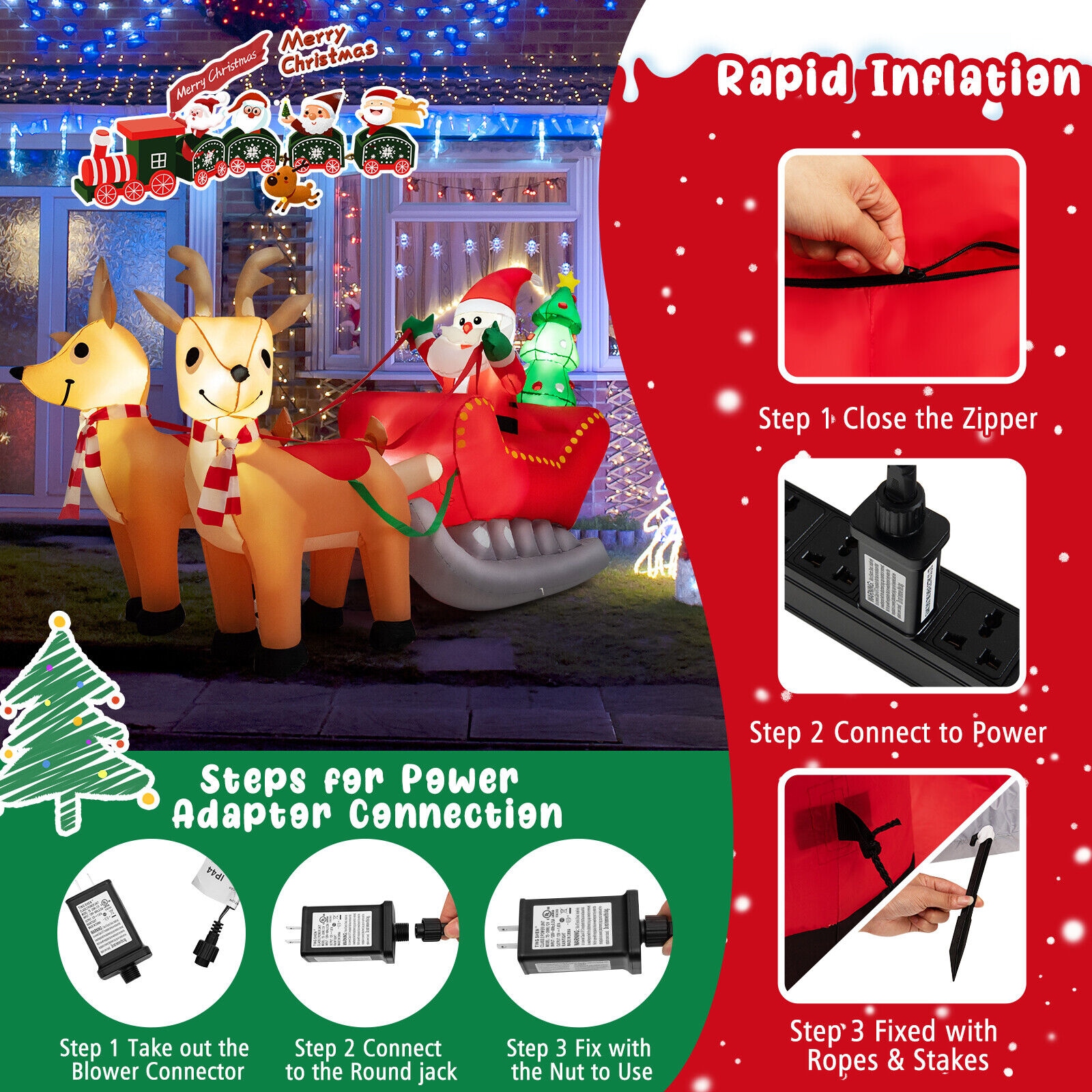 WELLFOR HYZ24104US Christmas-Inflatables - View #4