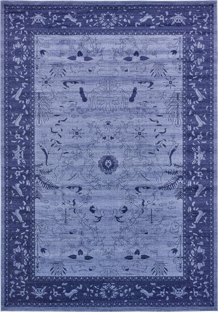 Unique Loom 3133367 Floral La Jolla 10 x 14 (ft) Loomed Polypropylene Blue/Navy Blue Rectangular Indoor Floral/Botanical Area rug