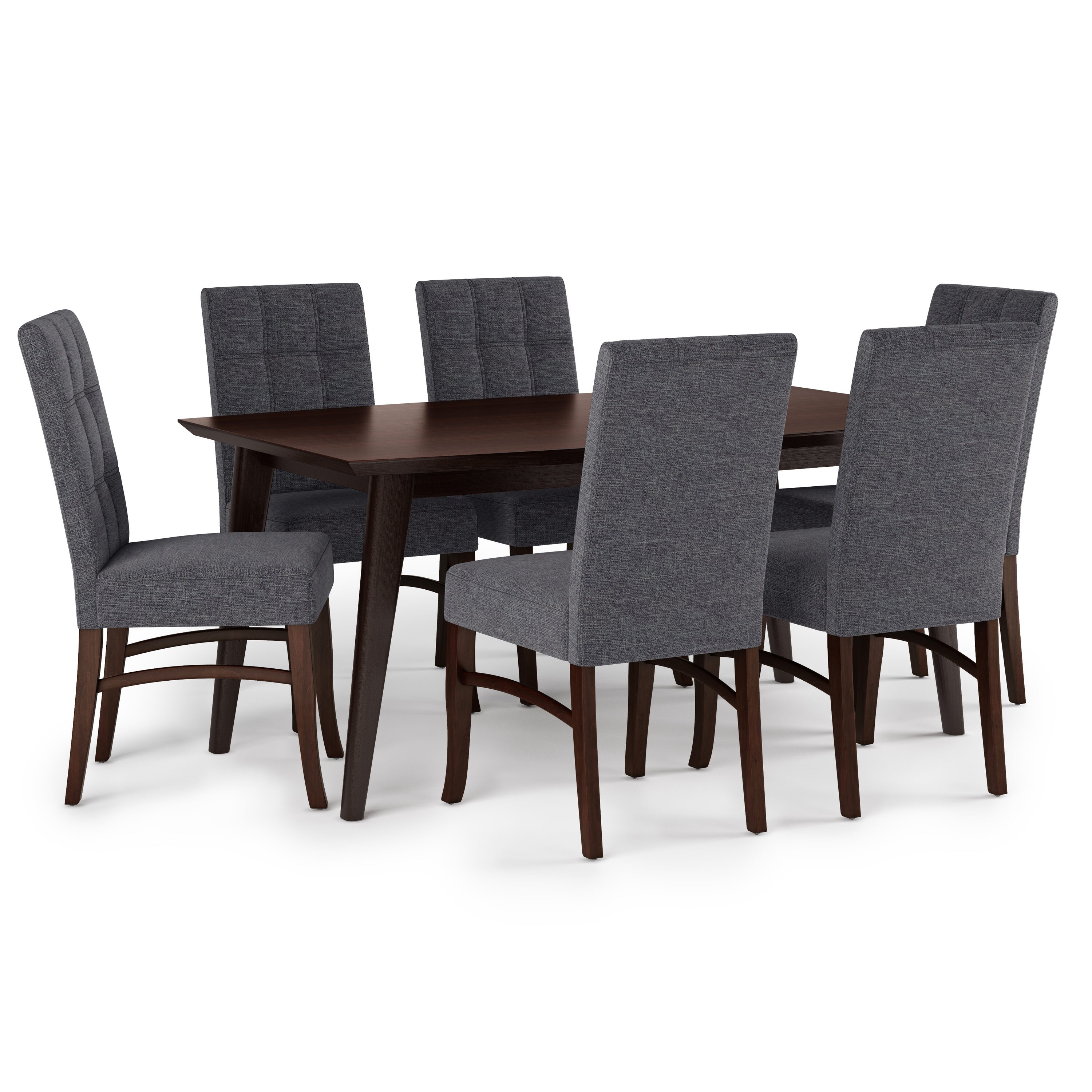 Simpli Home AXCDS7EZD-SGL Ezra Grey Contemporary/Modern Dining Room Set with Rectangular Table (Seats 6)