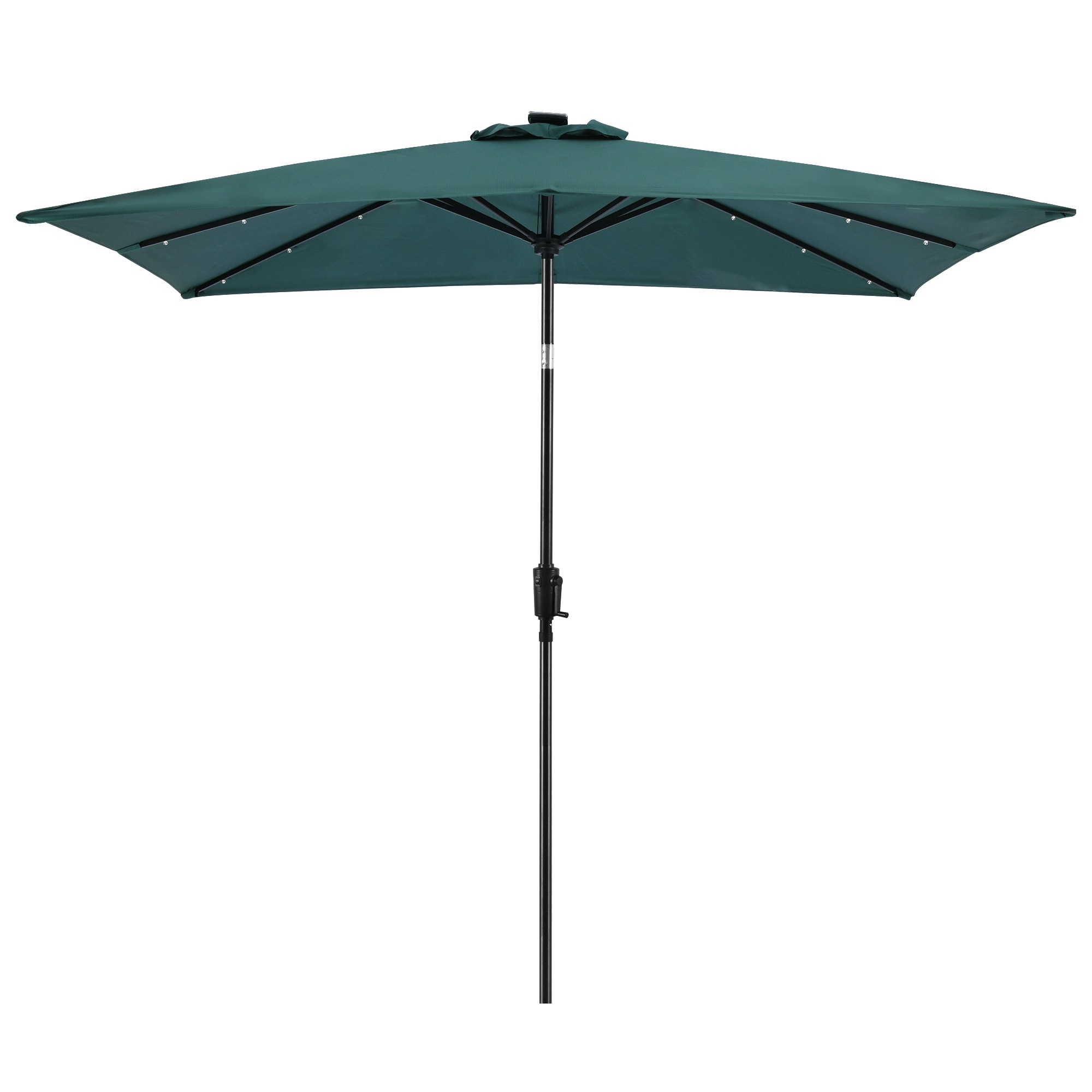 Sun-Ray 8L1023 9-ft Aluminum Green Push-button Tilt Market Patio Umbrella with Lights