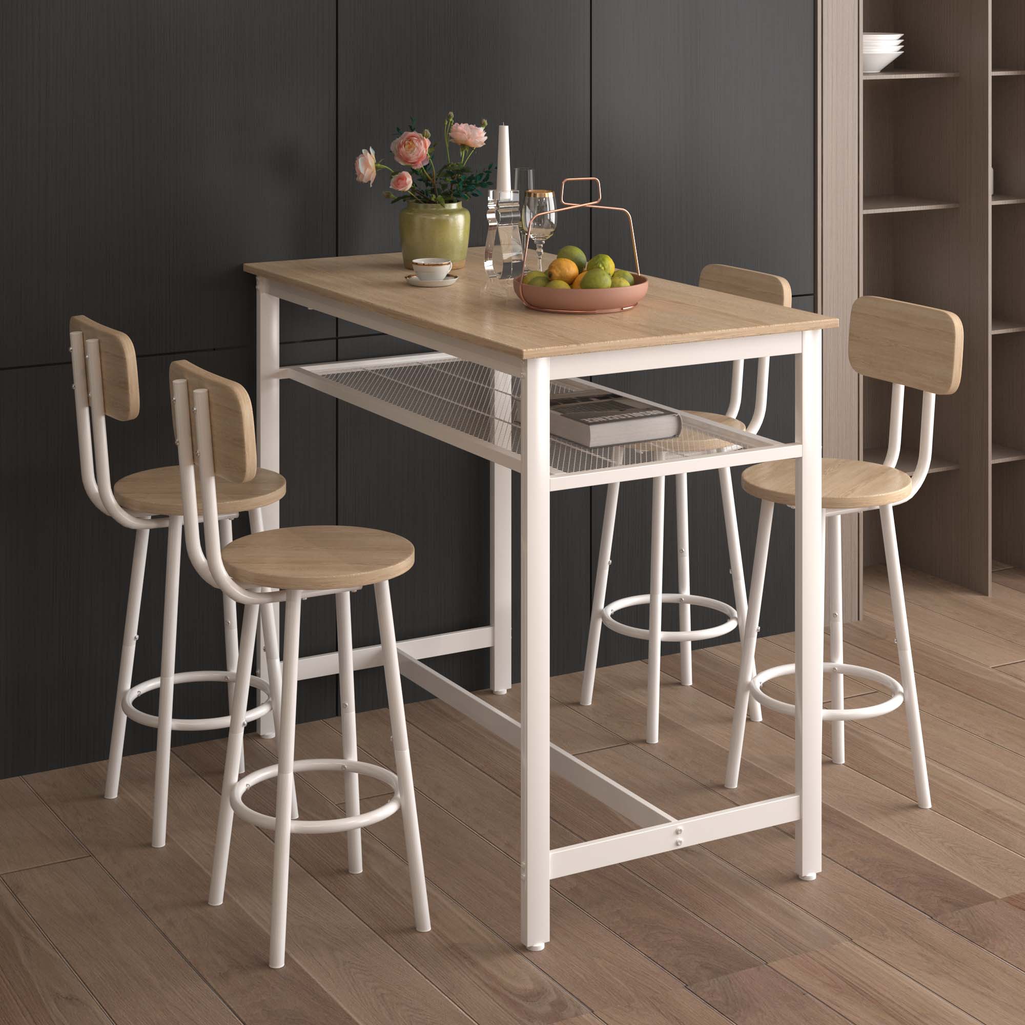 Fun Orange FUN25DS01 Dining Table White Oak Contemporary/Modern Dining Room Set with Rectangular Table ( Seats 4 )