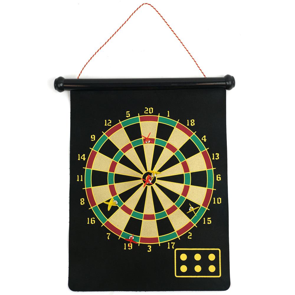 Toy Time Kids' Magnetic Roll-up Dart Board And Bullseye Game With