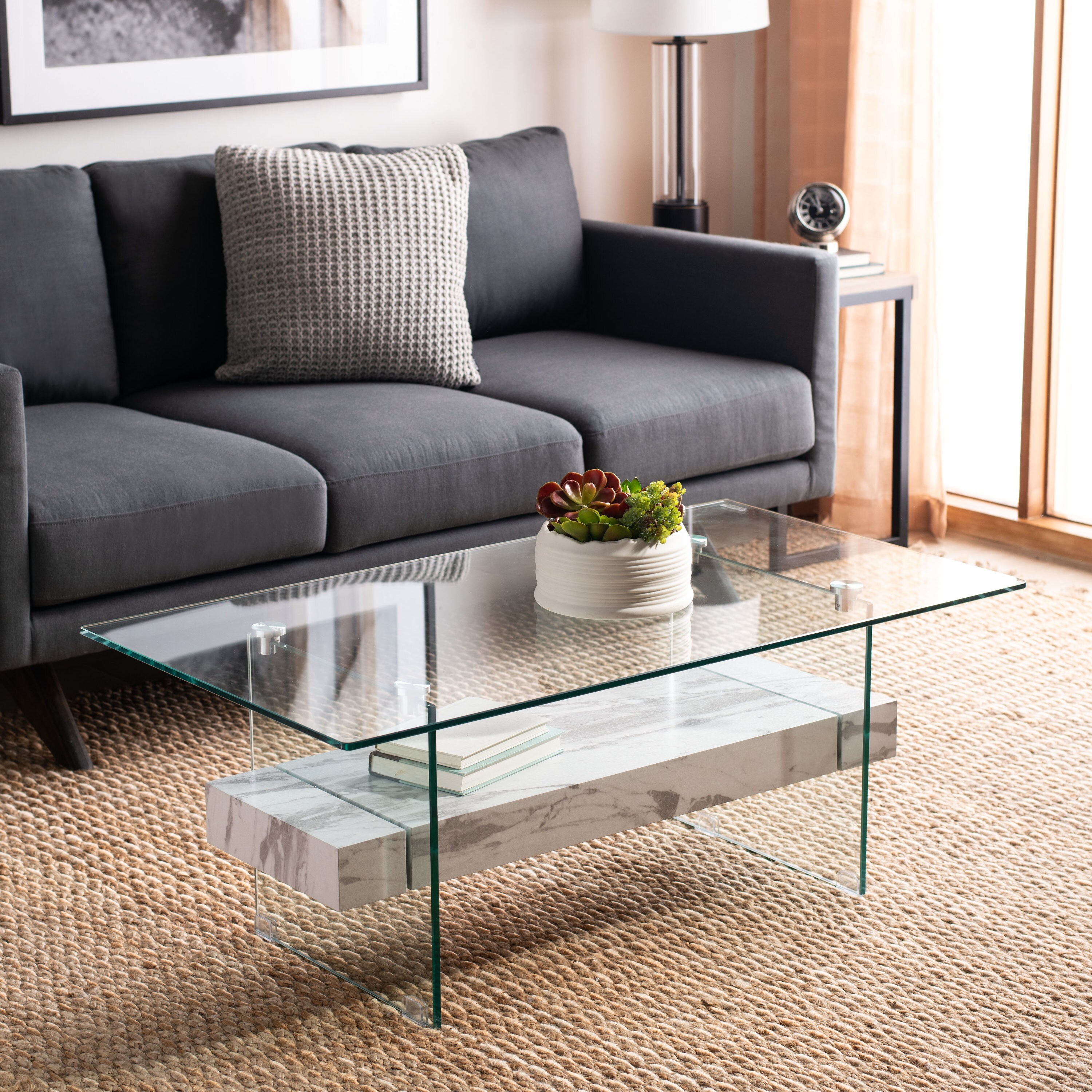 Safavieh Kayley Glass Modern Coffee Table in the Coffee Tables ...