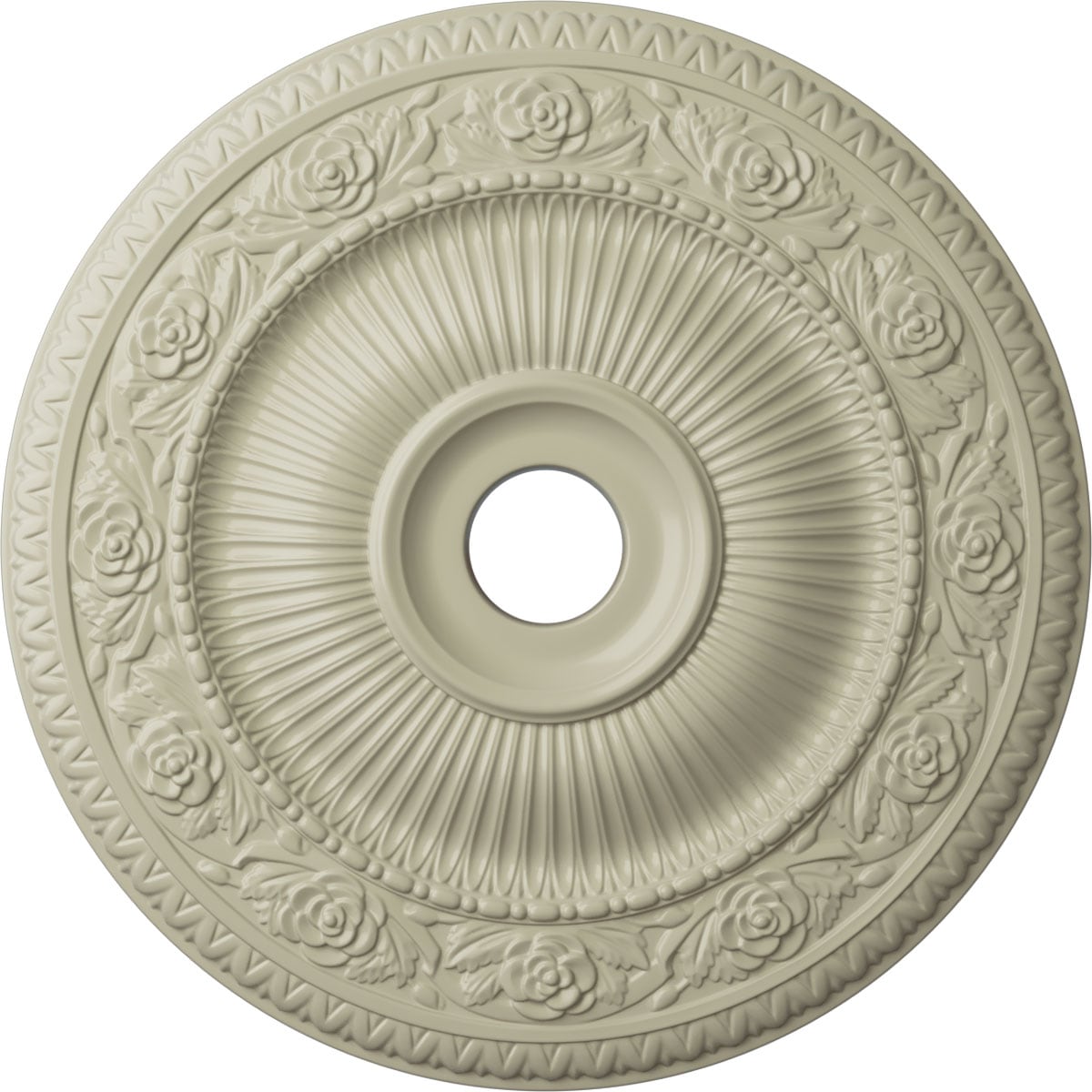 Ekena Millwork CM24LO1CYF Logan 24.25-in W x 24.25-in L Painted Clear Yellow Polyurethane Whole Ceiling Medallion