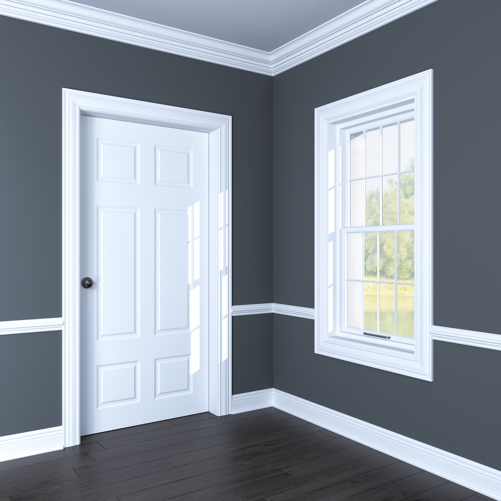 RELIABILT 9/16-in X 5.25-in X 12-ft Painted Baseboard Moulding In The ...