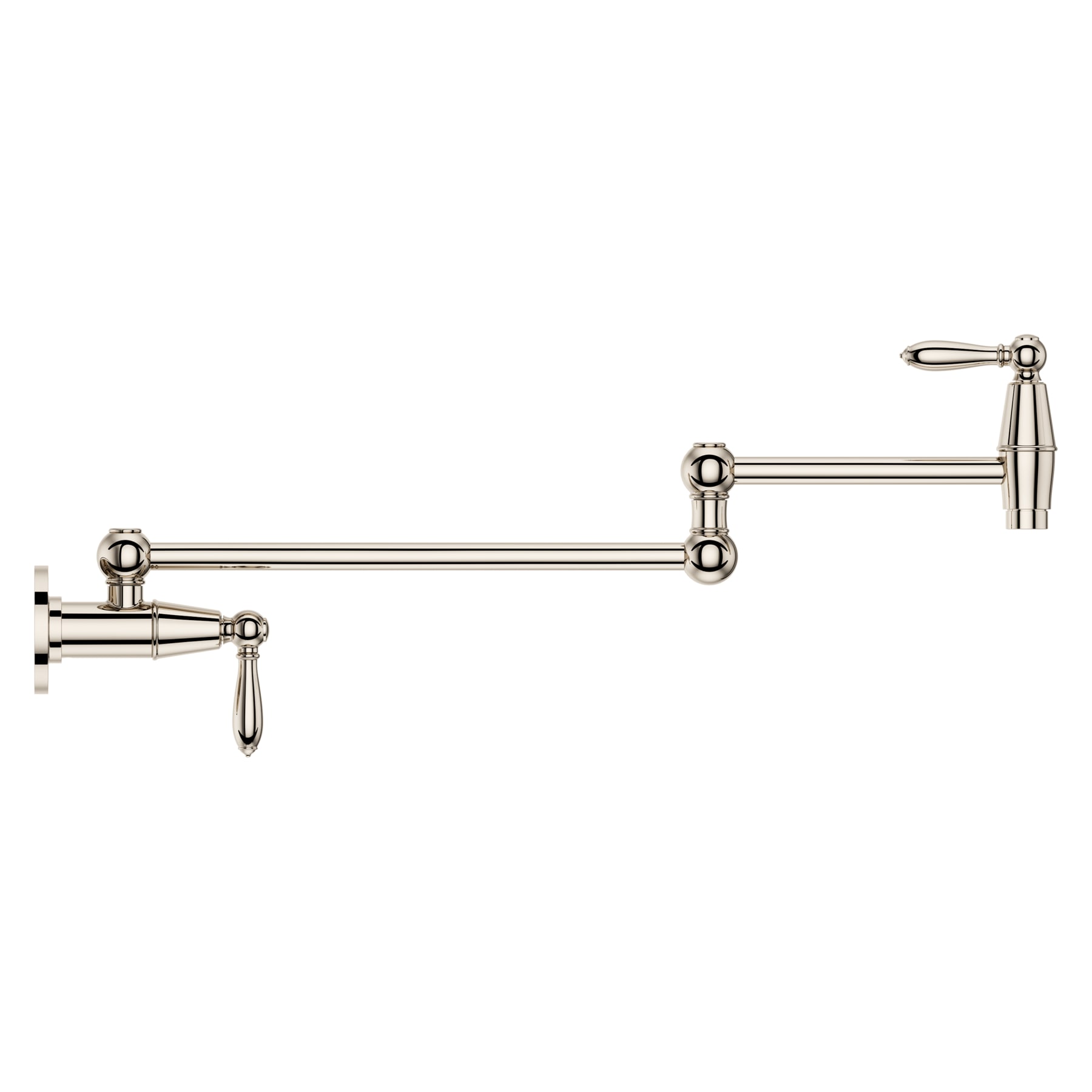 Port Haven Polished Nickel Wall-Mounted Pot Filler Faucet