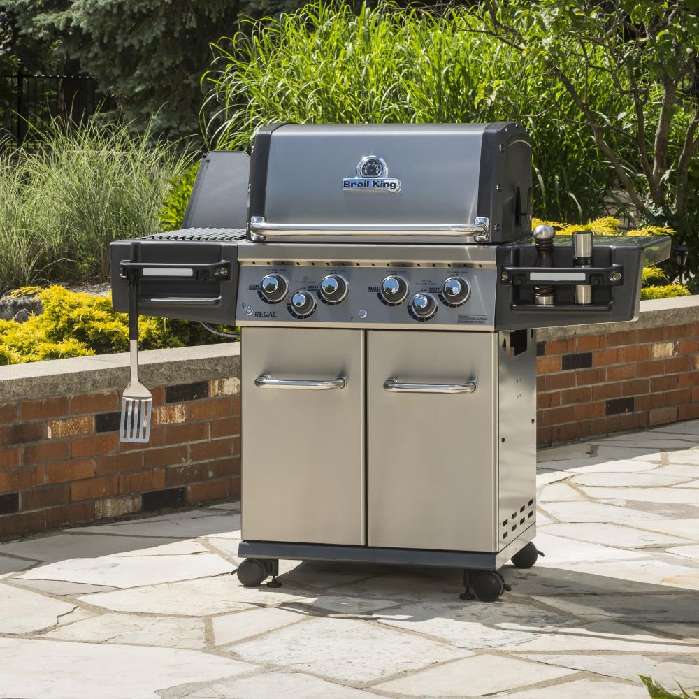 Broil King Regal S490 Pro Stainless Steel 4-Burner Infrared Gas Grill ...