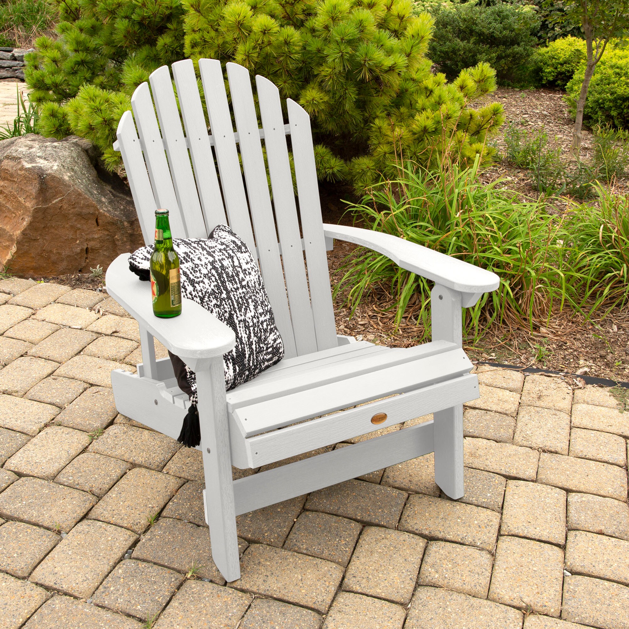 highwood Westport White Plastic Frame Stationary Adirondack Chair