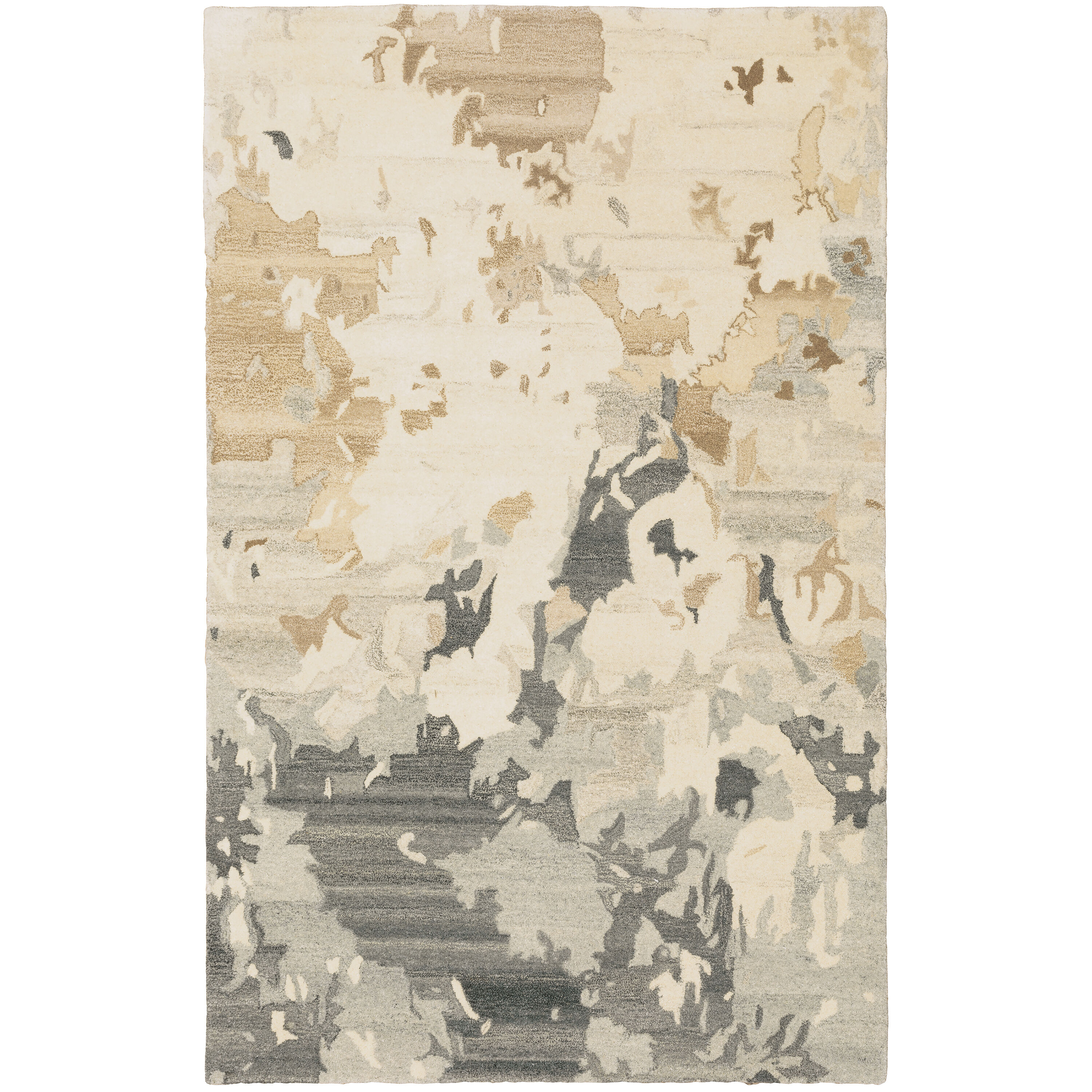 Archer Lane 680ANA95L Shadow 5 x 8 (ft) Tufted Wool Beige Rectangular Indoor Abstract Area rug