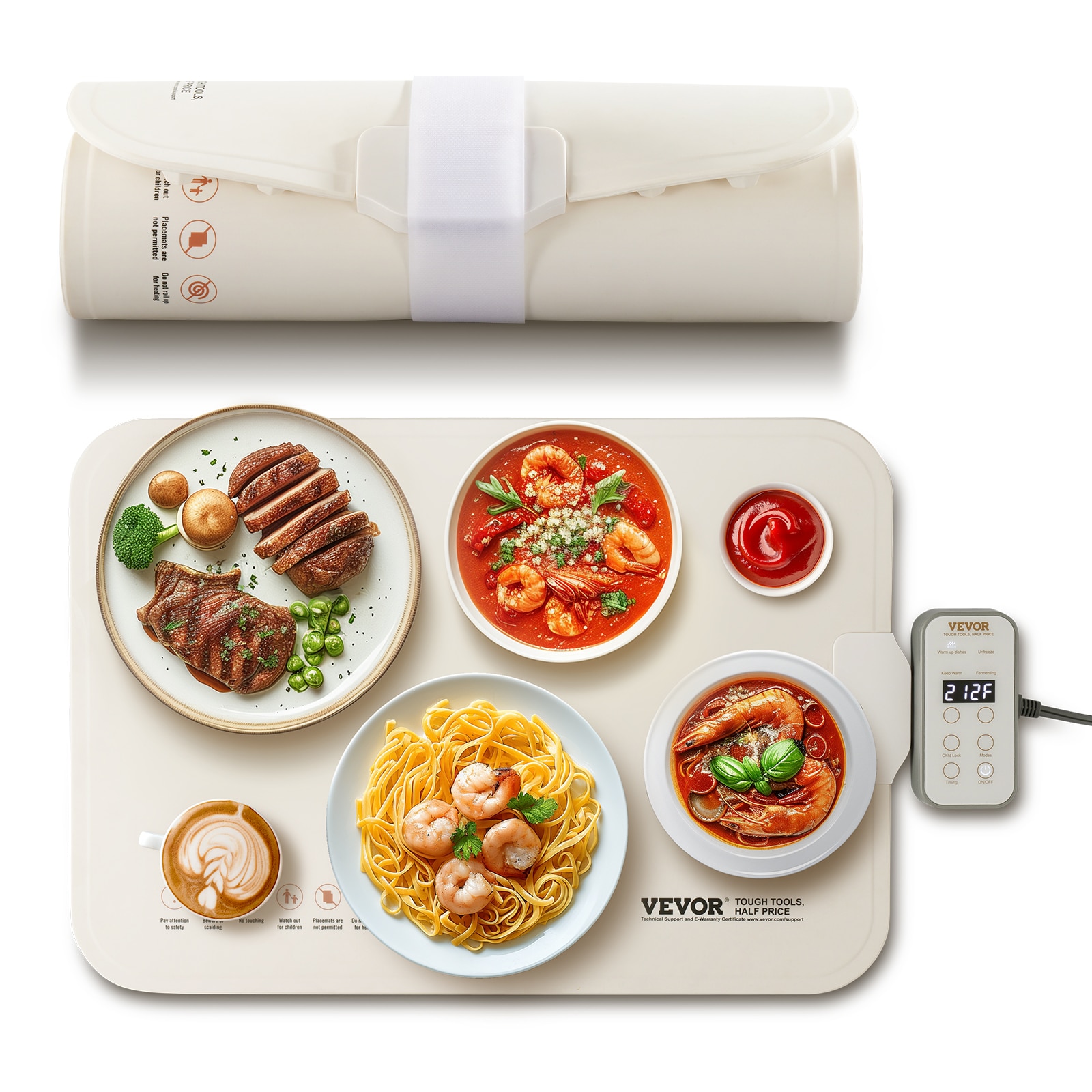 VEVOR FKTHQC338INCH3QKXV0 2 -Station Commercial/Residential Electric Warming tray