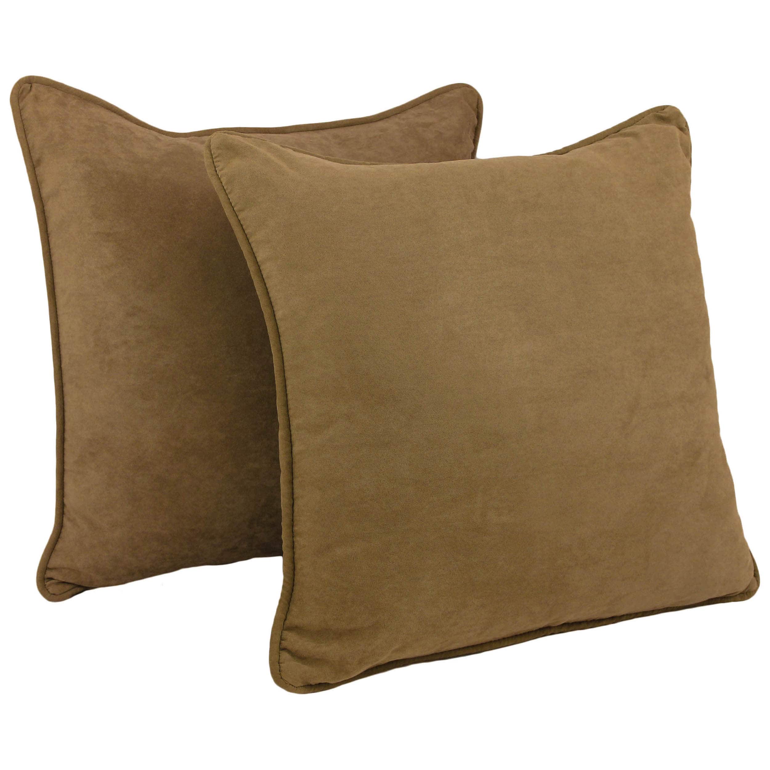 Blazing Needles 9813-CD-S2-MS-SB 2 -Piece 25-in x 25-in Saddle Brown Square Indoor Decorative Pillow