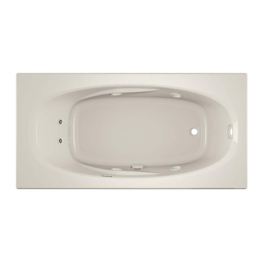 Jacuzzi AMI7236WRL2XXY AMIGA 36-in x 72-in Oyster Acrylic Drop-In Whirlpool Tub (Right Drain)