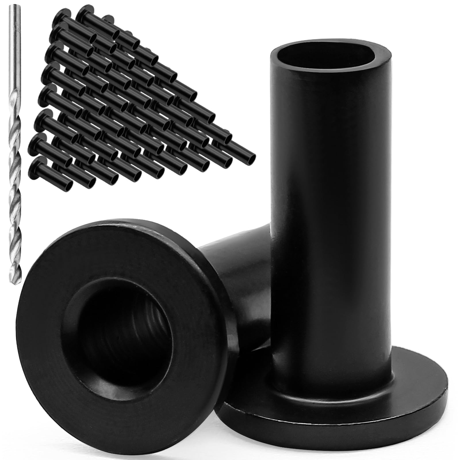 Misopily  120 Piece Black Stainless Steel Protector Sleeves for One Eighth Five Thirty Seconds or Three Sixteenth Inch Cable Railing Systems for