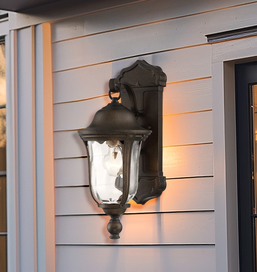 The Great Outdoors 73241-748 Havenwood 1 -Light 19-in H Multiple finishes Bronze Hardwired Outdoor Wall Light