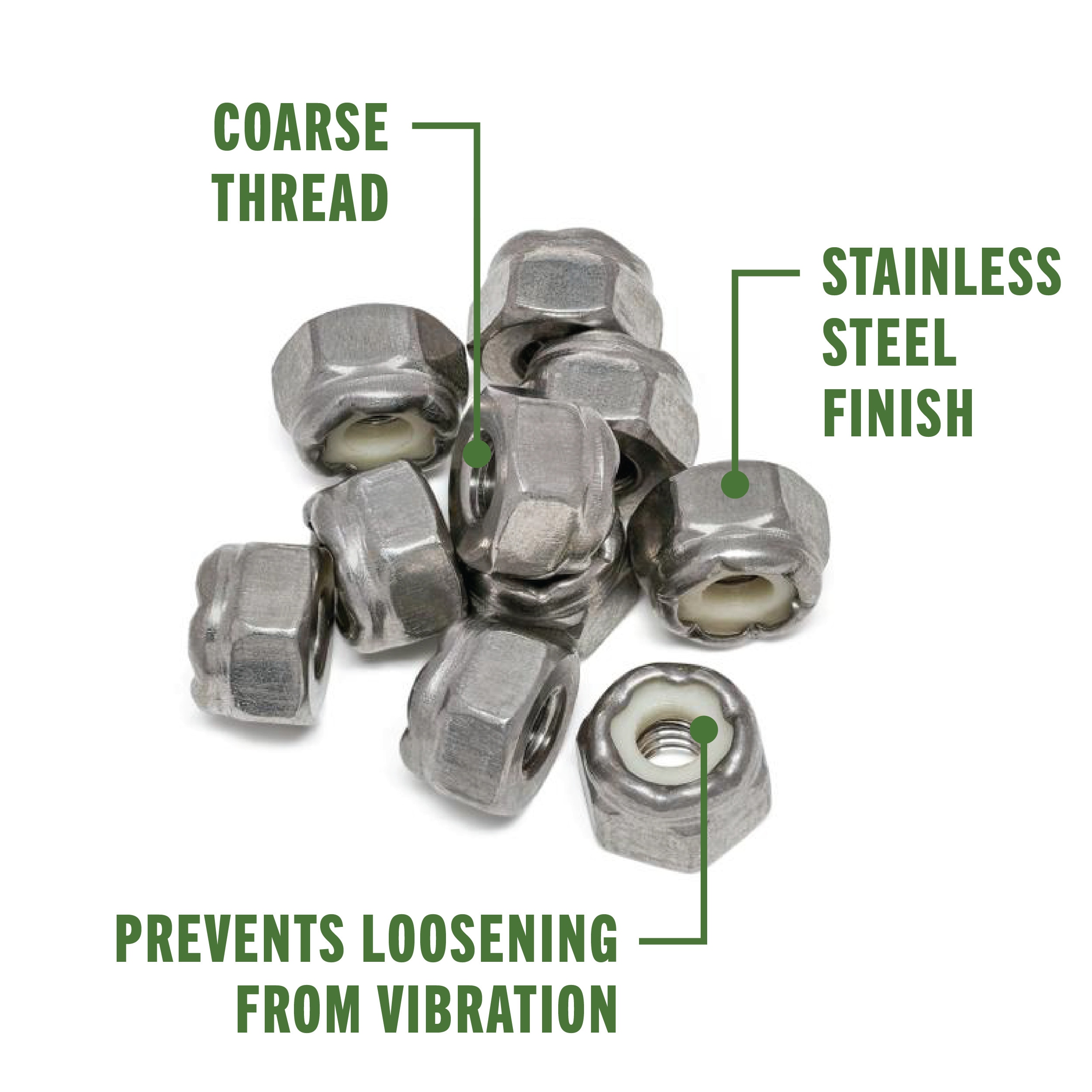 Hillman #8 x 32 Stainless Steel Stainless Steel Nylon Insert Nut (10-Count)  in the Lock Nuts department at