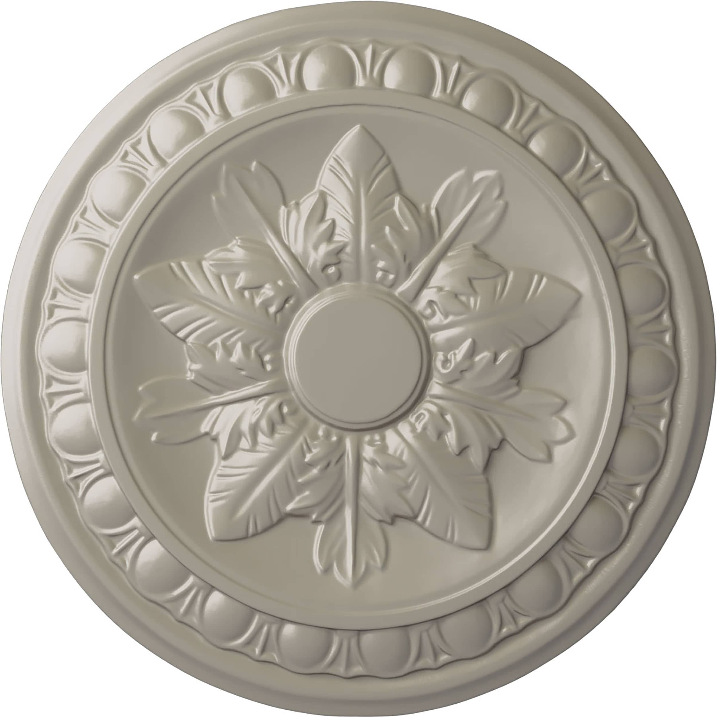 Ekena Millwork CM17EXPWS Exeter 17.75-in W x 17.75-in L Painted Pearl White Polyurethane Whole Ceiling Medallion
