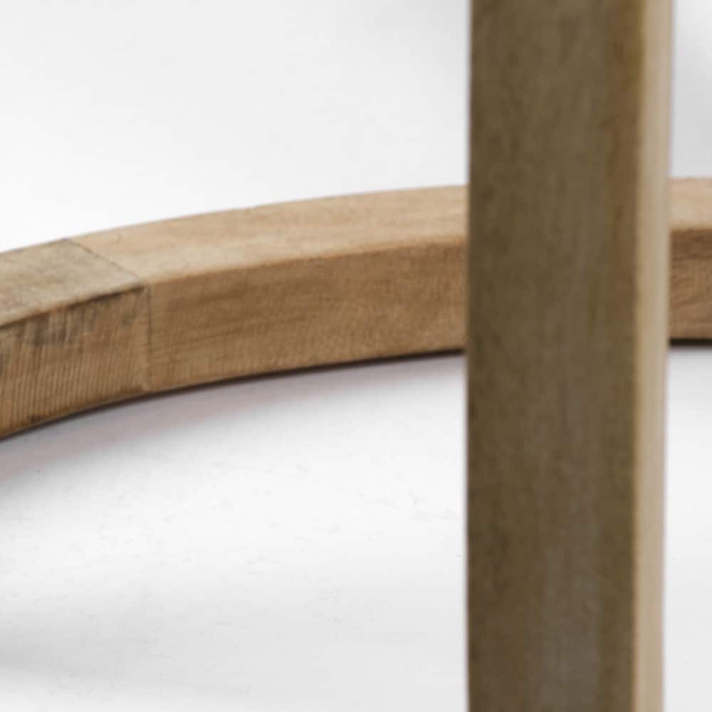 Light Brown Round Wood and Glass Accent Table
