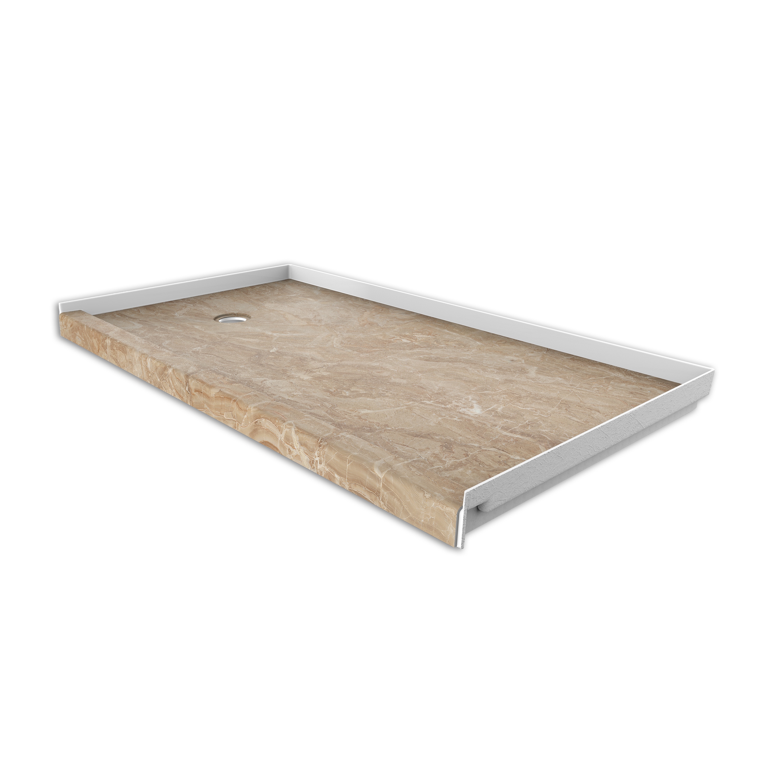 FlexStone FLXSBL6032AI 32-in W x 60-in L Alaskan Ivory Single Threshold Rectangle Shower pan base with 2.625-in H Threshold (Left Drain)
