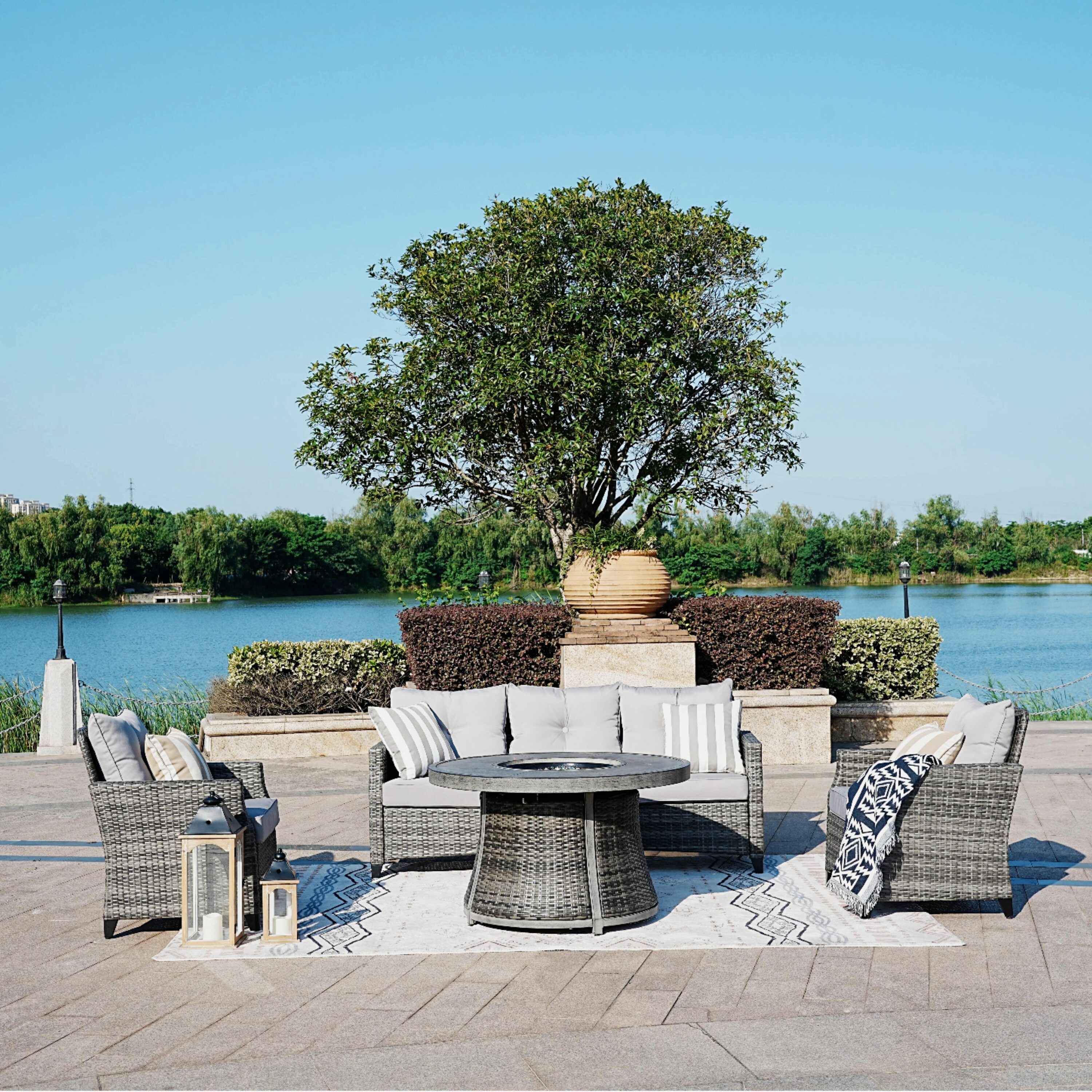 Direct Wicker DWG-1802P&521E-G Patio-Conversation-Sets - View #2