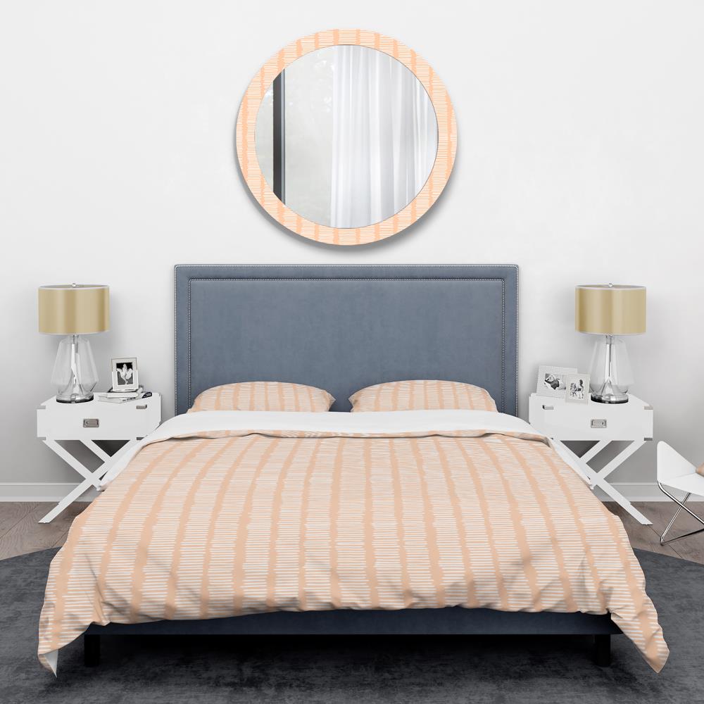 Designart BED24498-K 3 -Piece Orange King Duvet cover Set