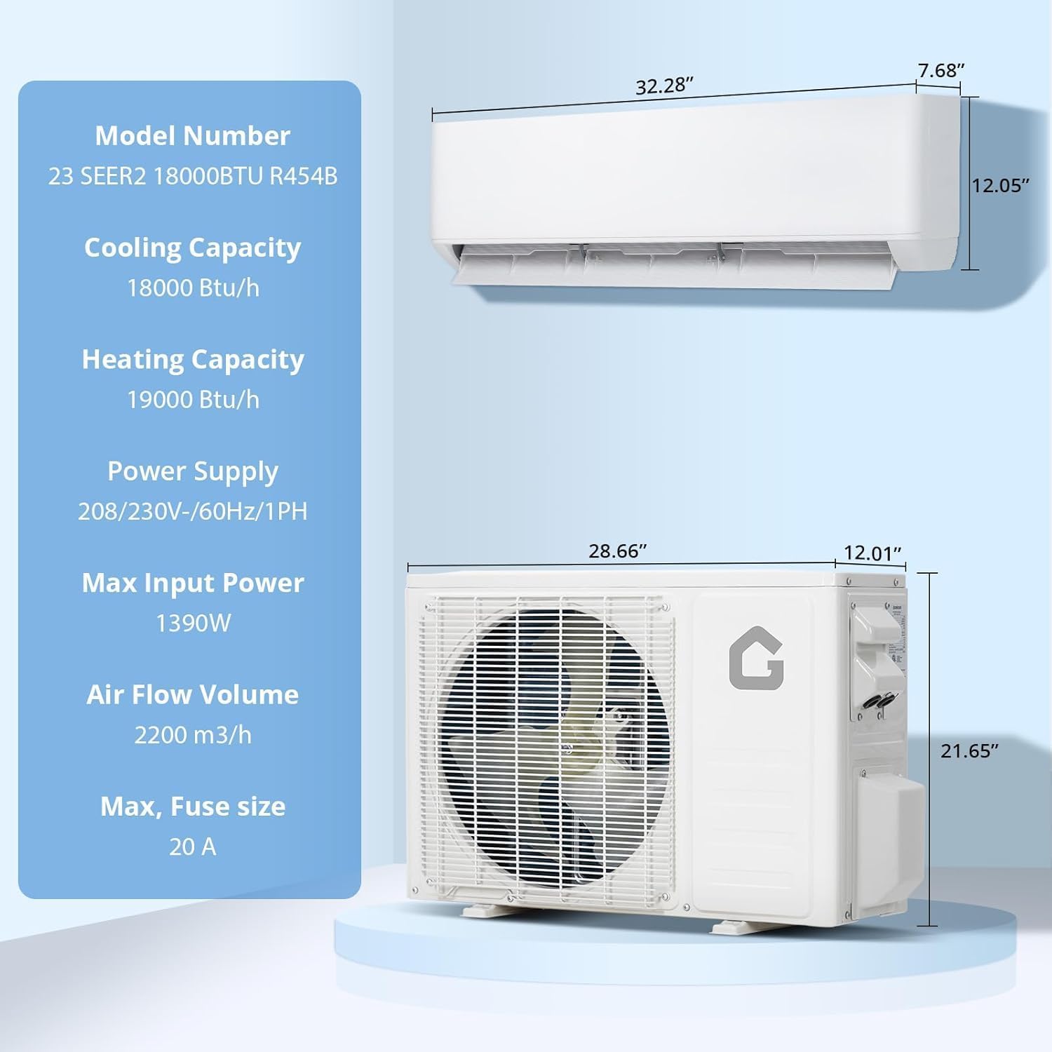 Qeetex LHF-AD-PHO-33VC56QW Wall-Air-Conditioners - View #2