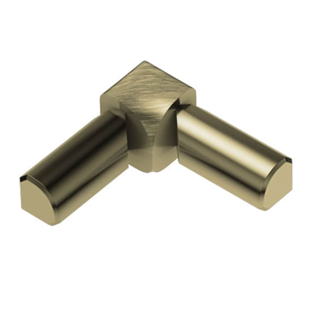 Schluter Systems I2L/RO100AMGB Rondec 0.375-in W x 1-in L Brushed brass anodized aluminum Aluminum Inside corner Tile Edge Trim