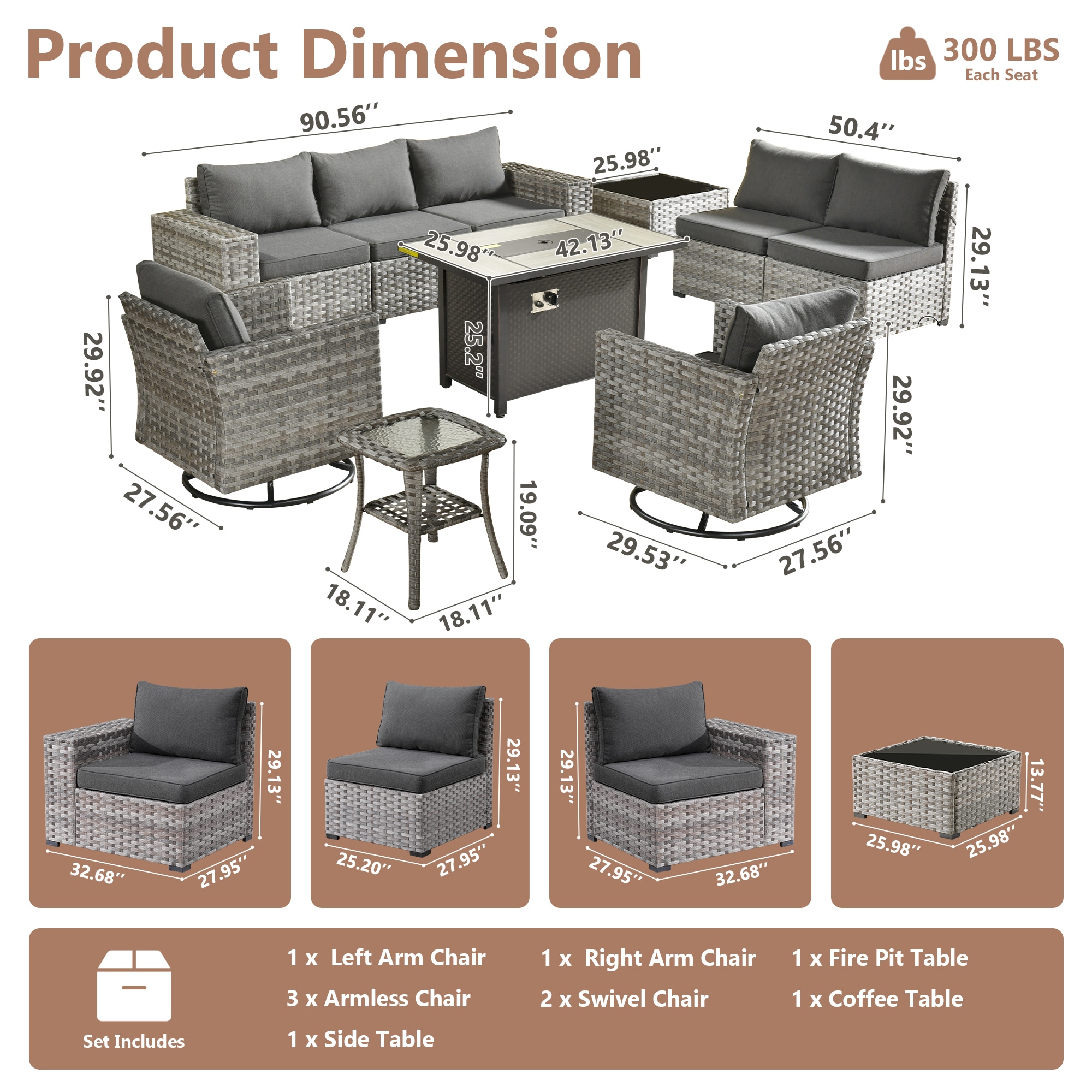 Pouuin SFPYZBBR1-10 Patio-Sofas-Daybeds - View #11