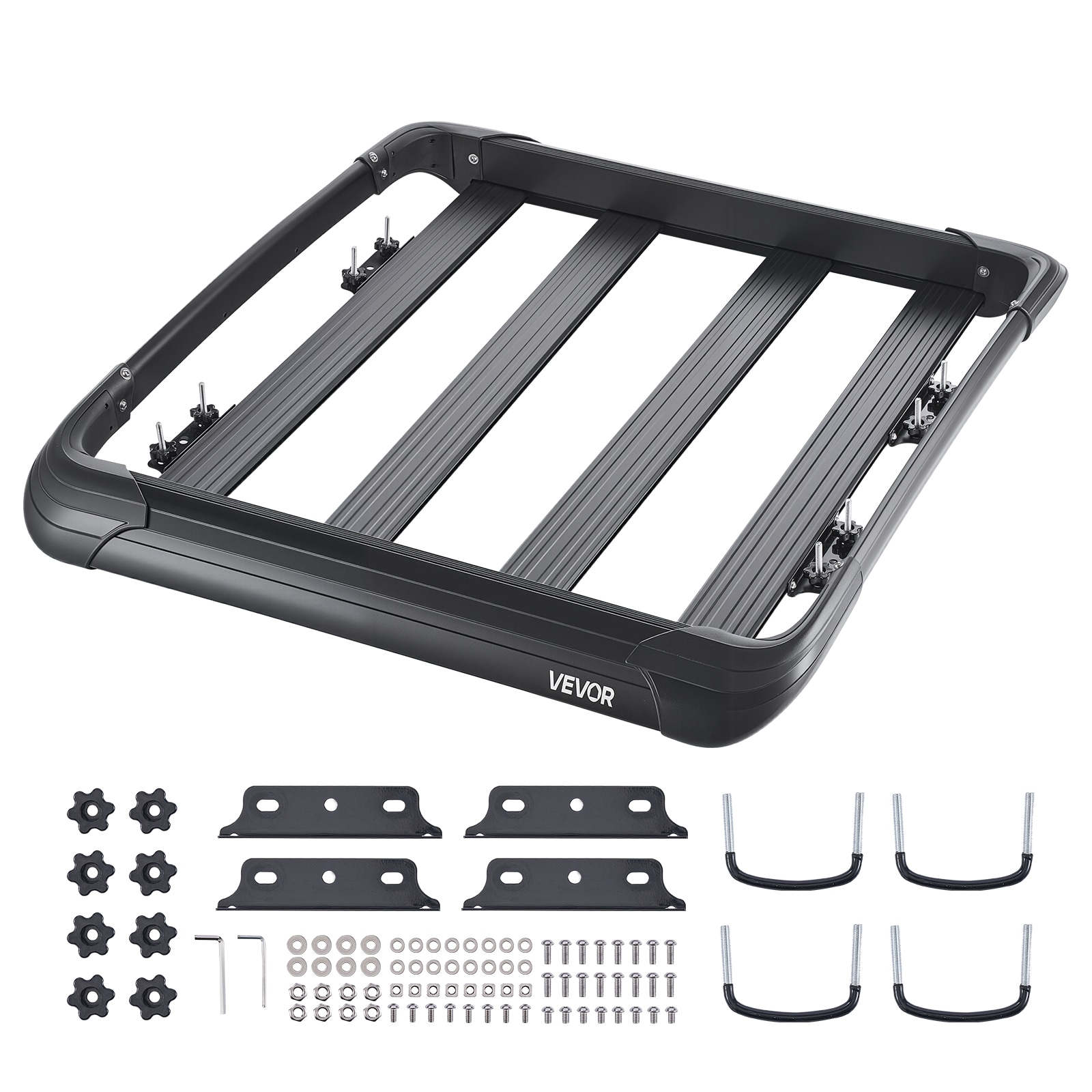 VEVOR - Roof Rack Cargo Carrier 48-in L x 40-in W x 5.6-in H Aluminum Roof Cargo basket