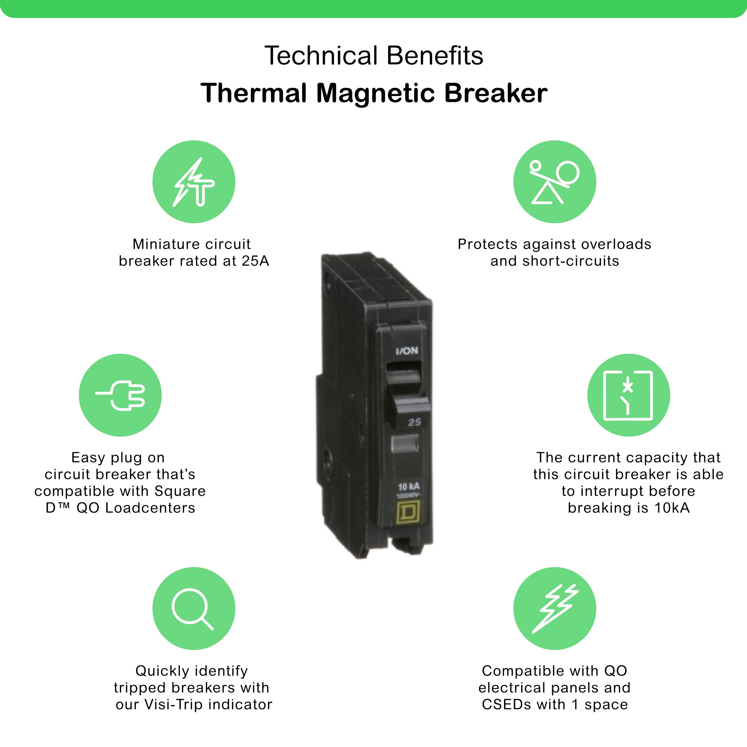 Square D QO 25 Amp Single-Pole Circuit Breaker
