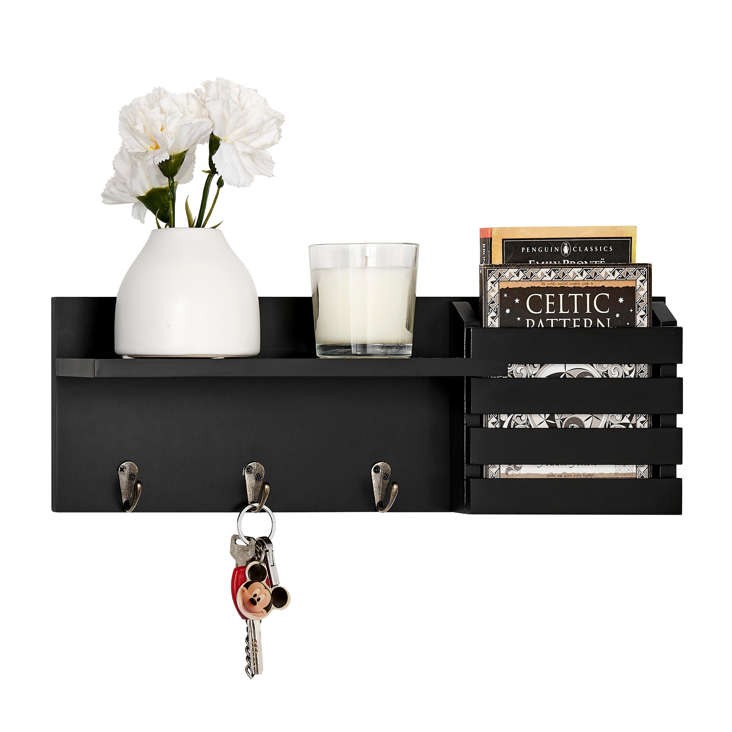 Danya B. 18-in L X 4.25-in D X 6-in H Black Rectangular Floating Shelf ...