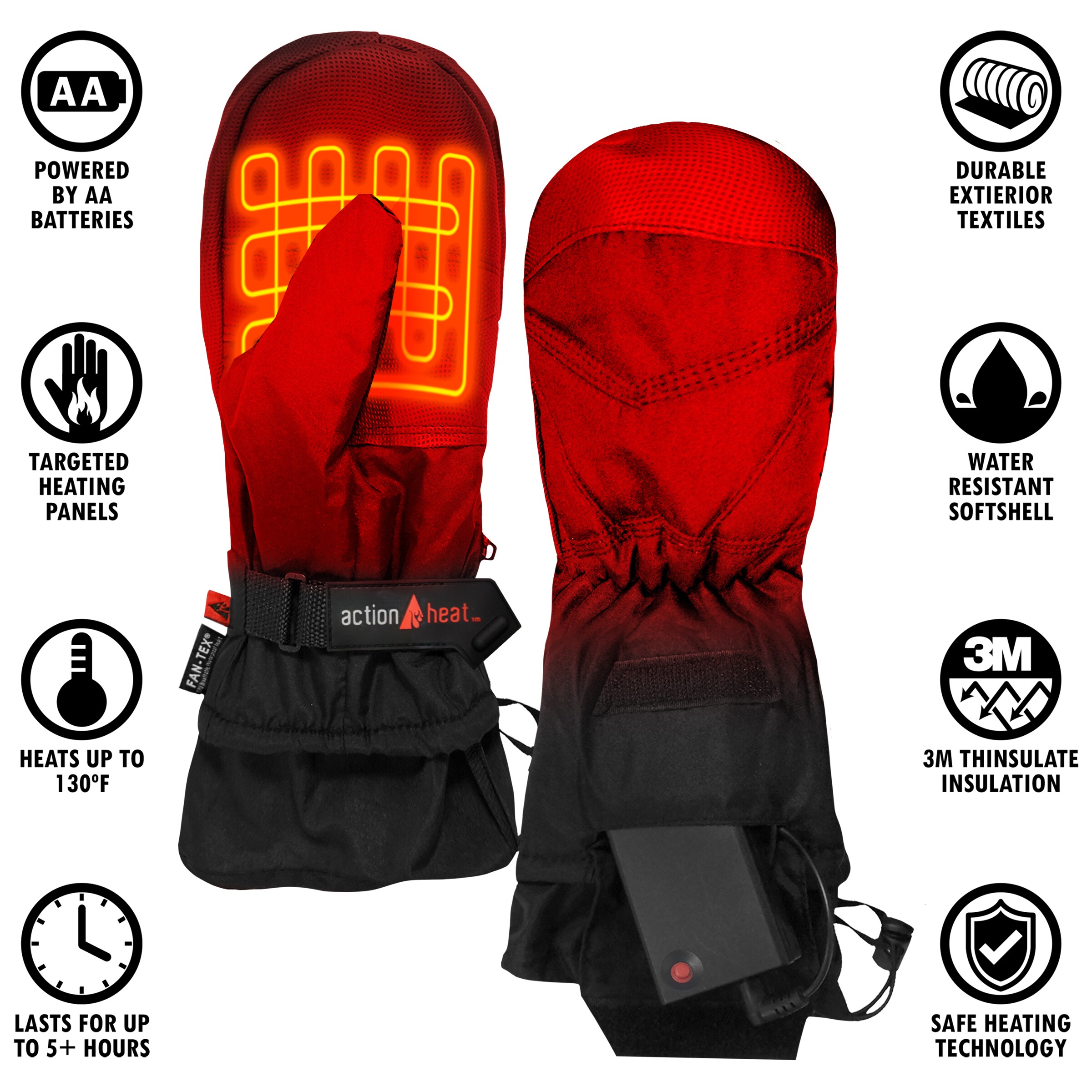 ActionHeat Women's 5V Battery Heated Mittens L/XL